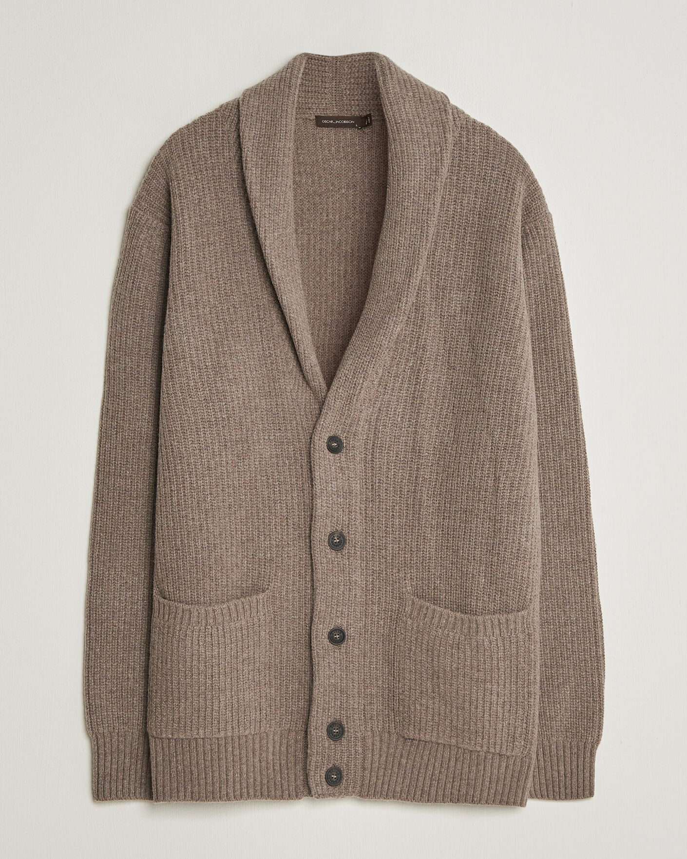 Mies | Puserot | Oscar Jacobson | Roland Wool Cardigan Beige