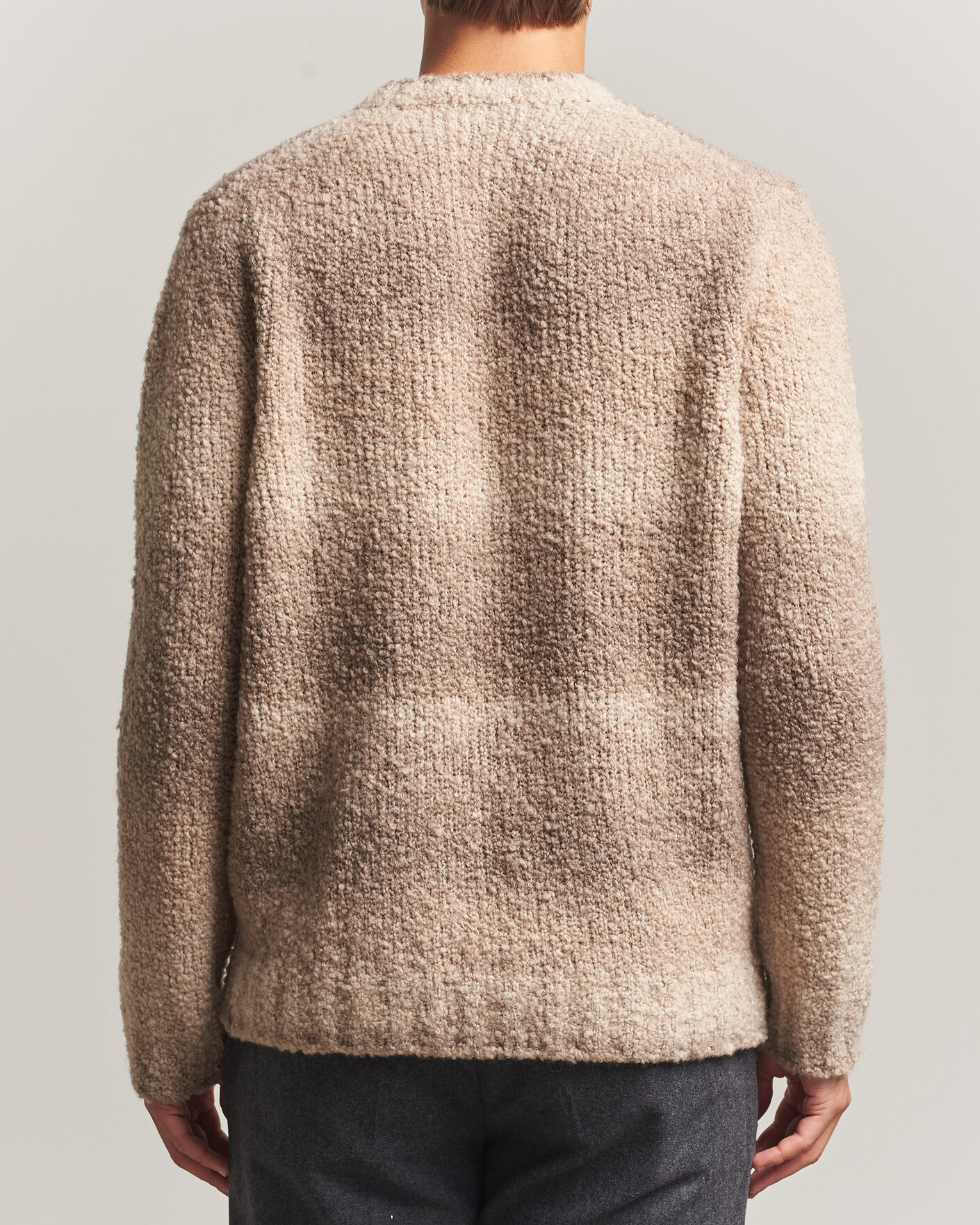 Mies | Puserot | Oscar Jacobson | Ronnie Heavy Knitted Wool Crewneck Beige