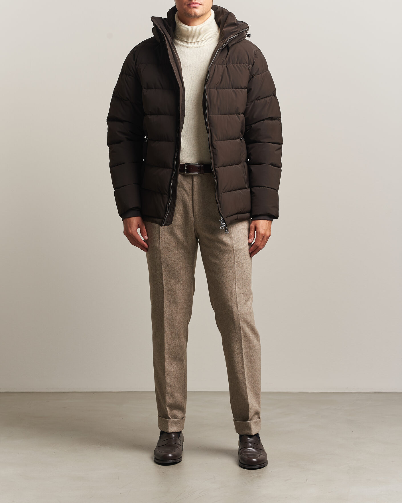 Mies | Takit | Oscar Jacobson | Hooded Puffer Jacket Brown
