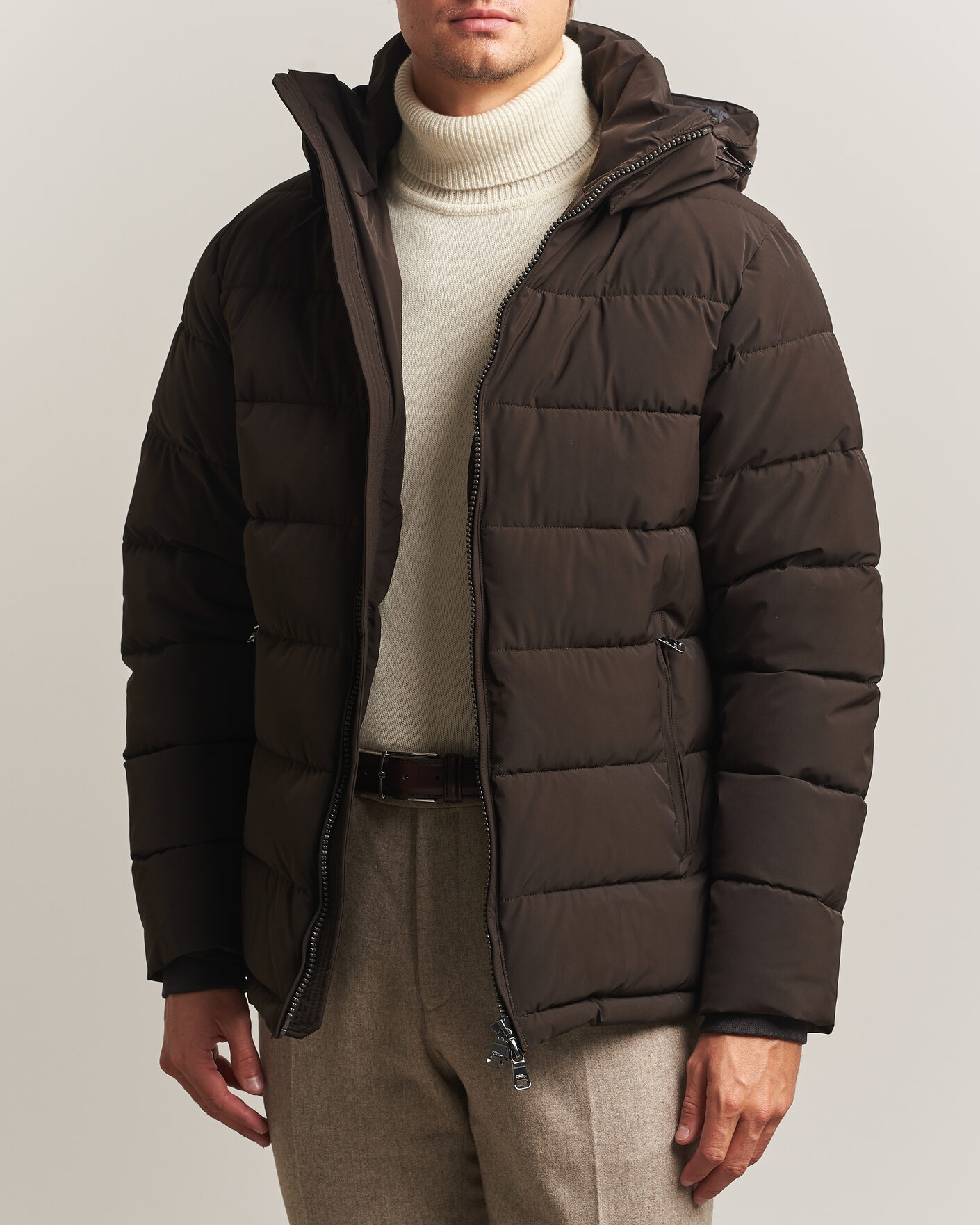 Mies | Takit | Oscar Jacobson | Hooded Puffer Jacket Brown