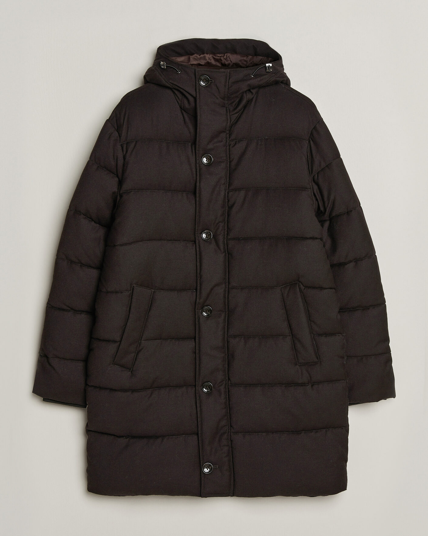 Mies | Takit | Oscar Jacobson | Padded Flannel Parka Brown