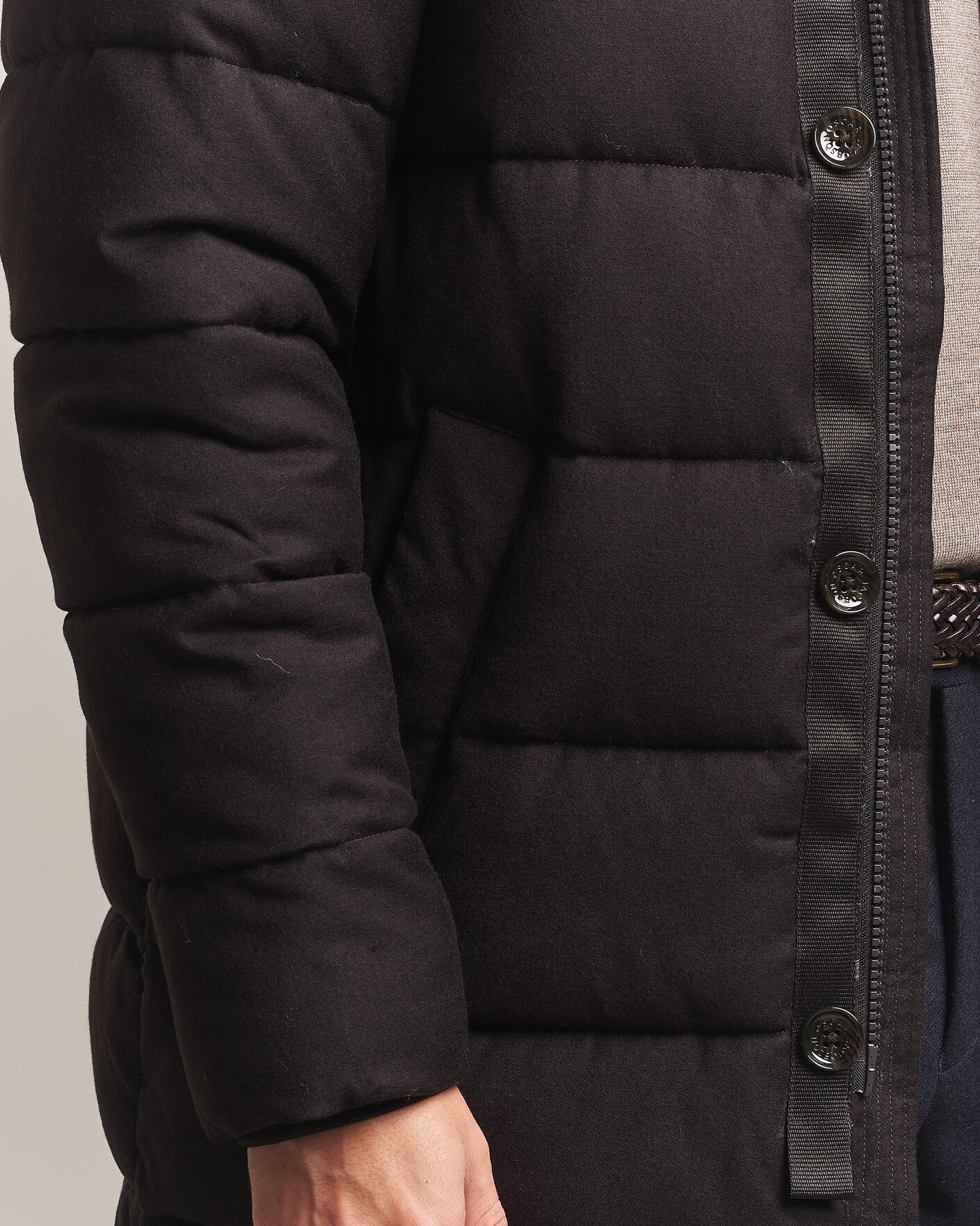 Mies | Takit | Oscar Jacobson | Padded Flannel Parka Brown