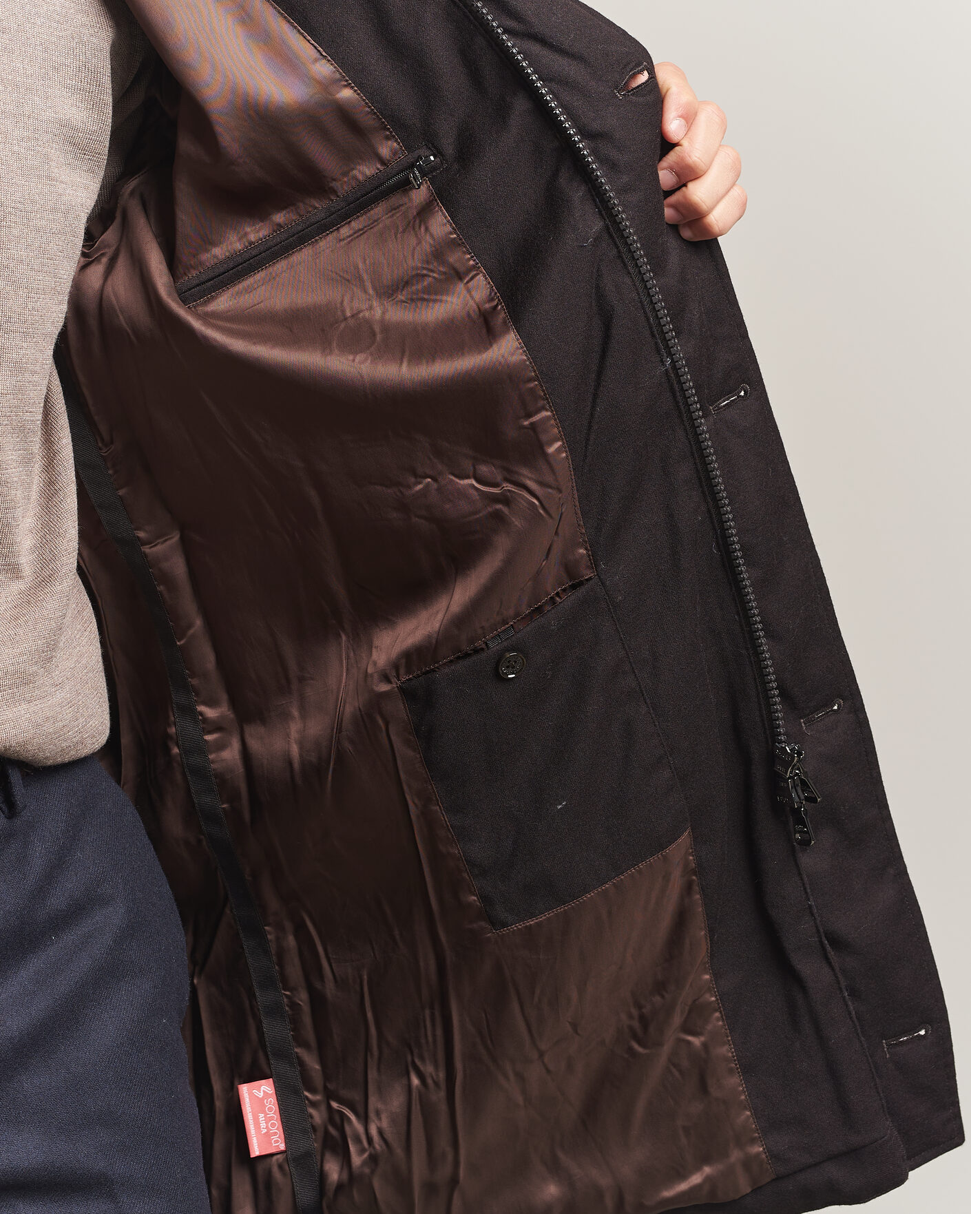 Mies | Takit | Oscar Jacobson | Padded Flannel Parka Brown