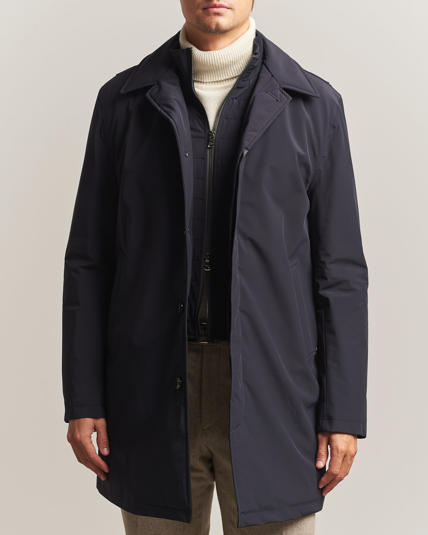 Mies | Takit | Oscar Jacobson | Zipped Padded Car Coat Navy