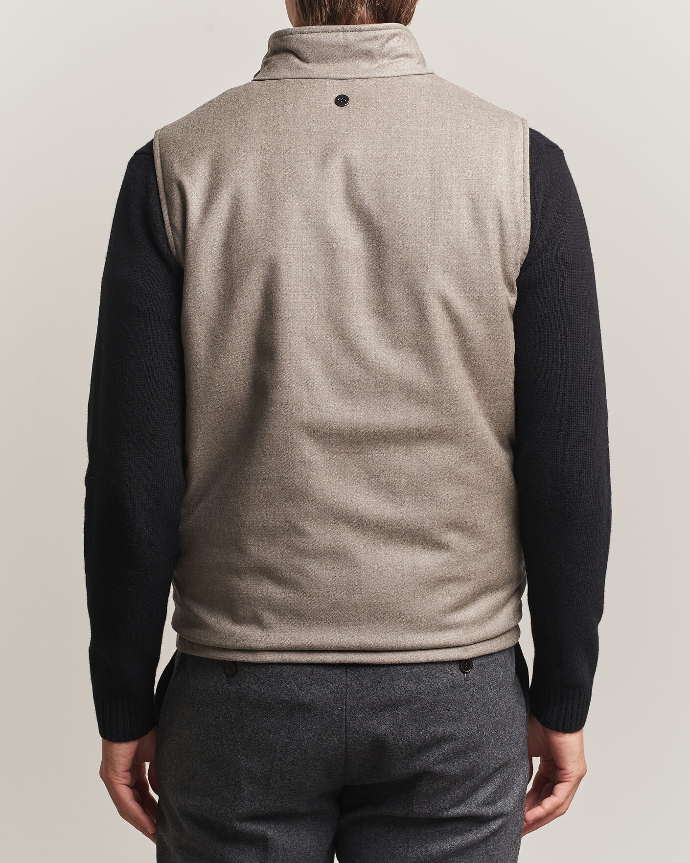 Mies | Ulkoliivit | Oscar Jacobson | Nylon/Wool Reversible Vest Taupe