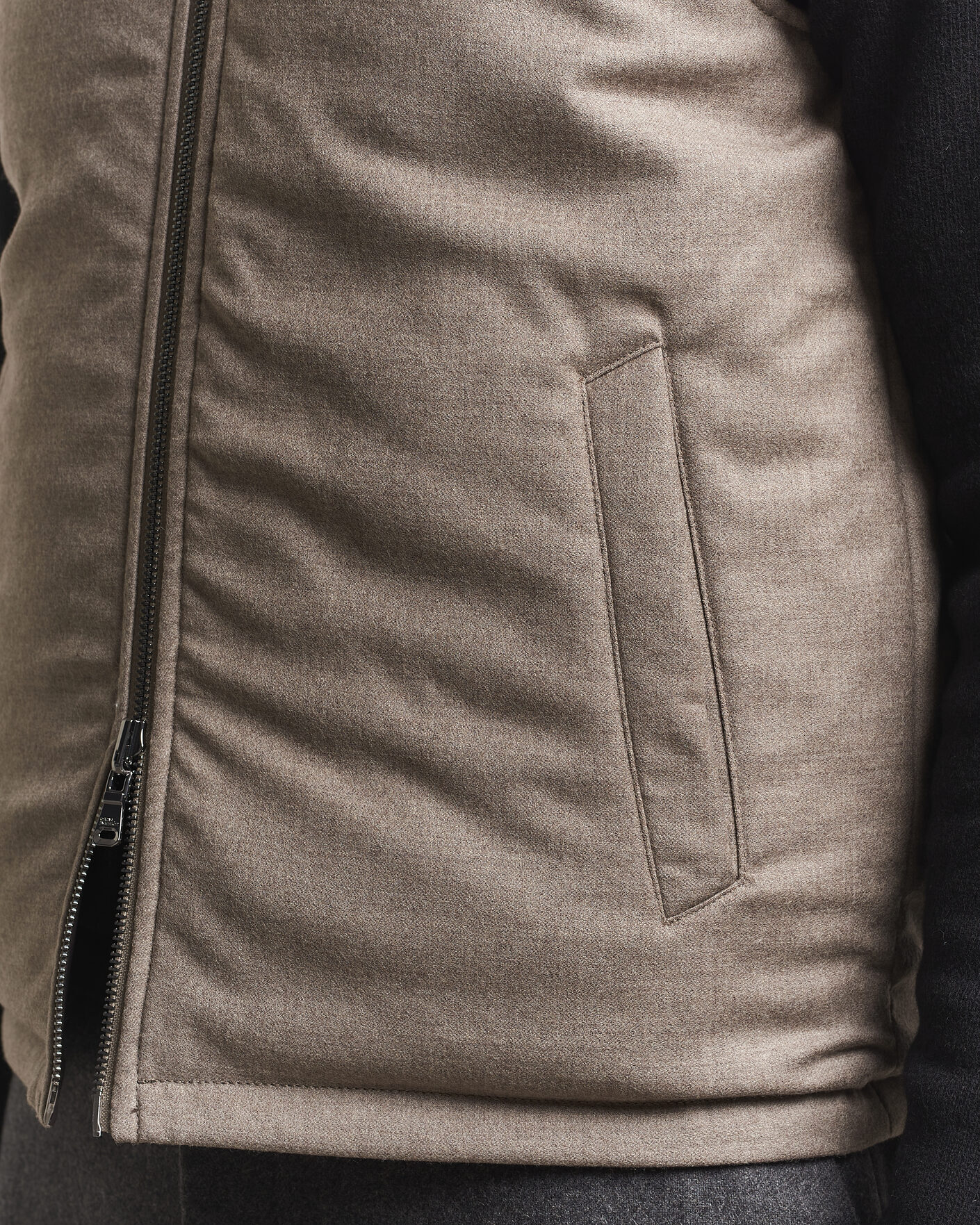 Mies | Ulkoliivit | Oscar Jacobson | Nylon/Wool Reversible Vest Taupe