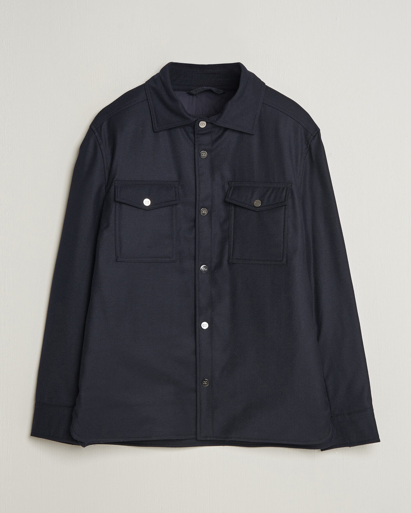Mies | Takit | Oscar Jacobson | Nylon/Wool Padded Shirt Jacket Navy