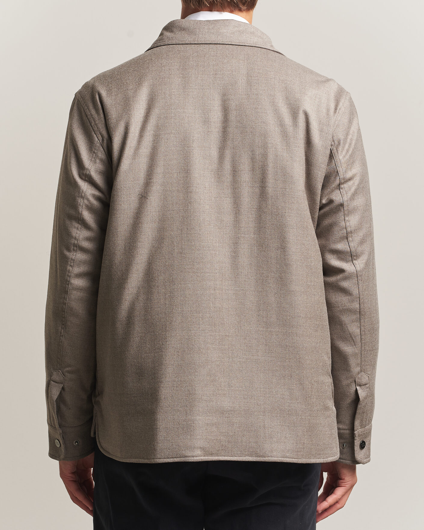 Mies | Takit | Oscar Jacobson | Nylon/Wool Padded Shirt Jacket Taupe