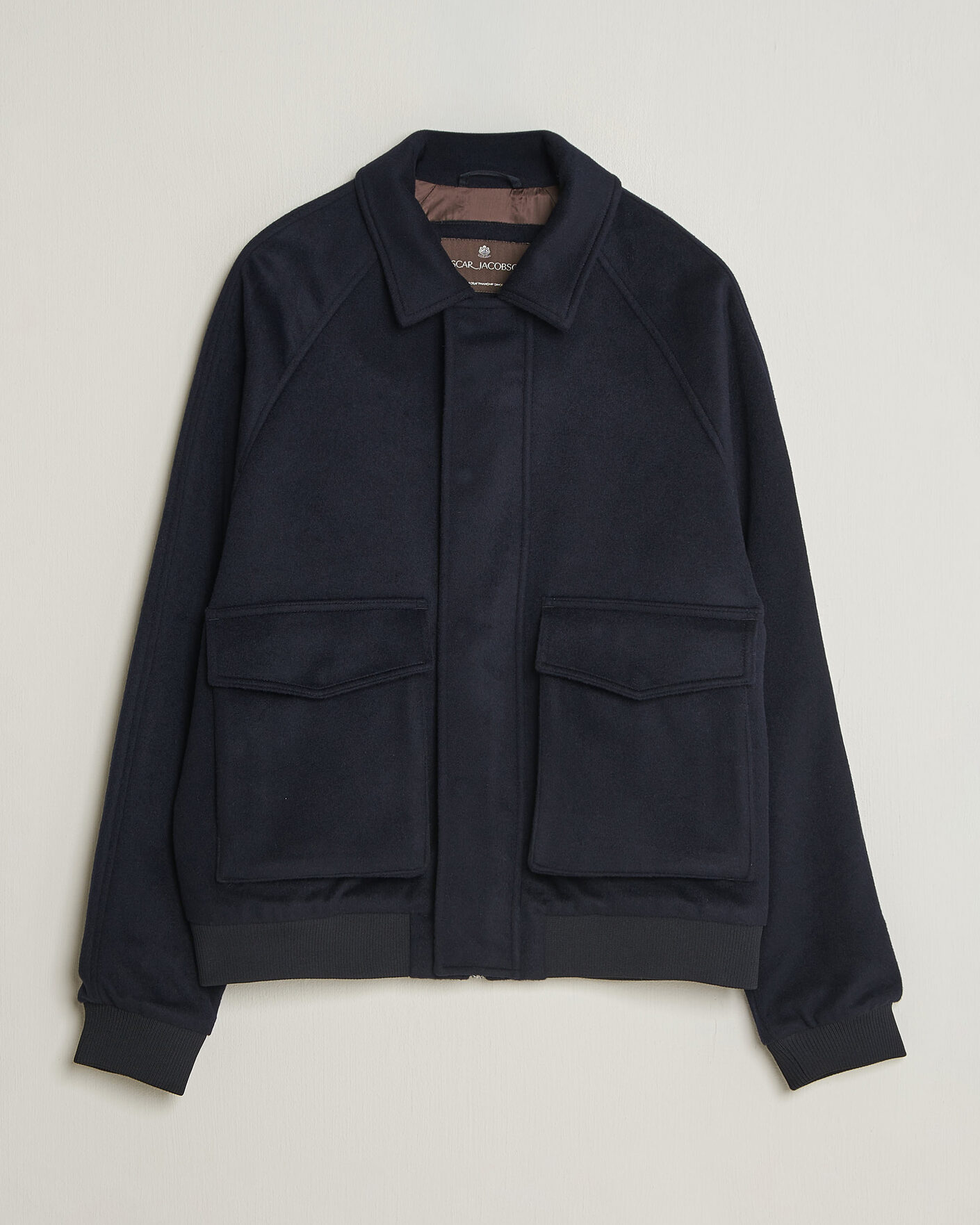 Mies | Takit | Oscar Jacobson | Aviator Wool Jacket Navy