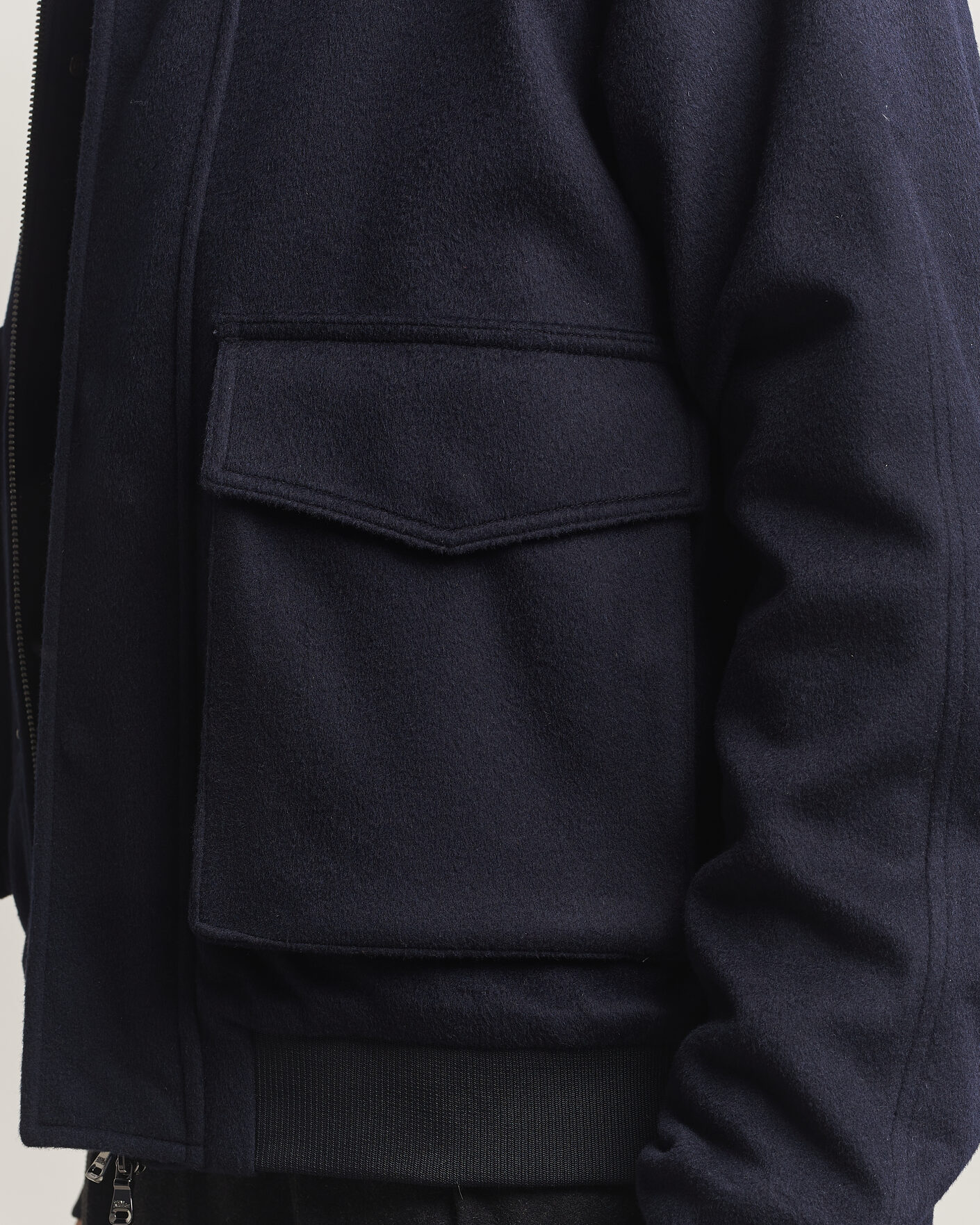 Mies | Takit | Oscar Jacobson | Aviator Wool Jacket Navy