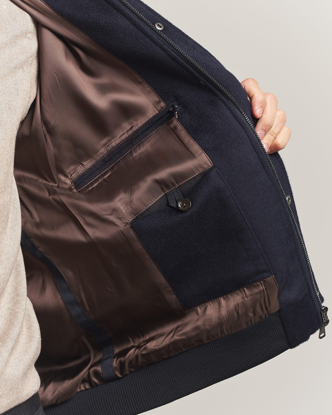 Mies | Takit | Oscar Jacobson | Aviator Wool Jacket Navy