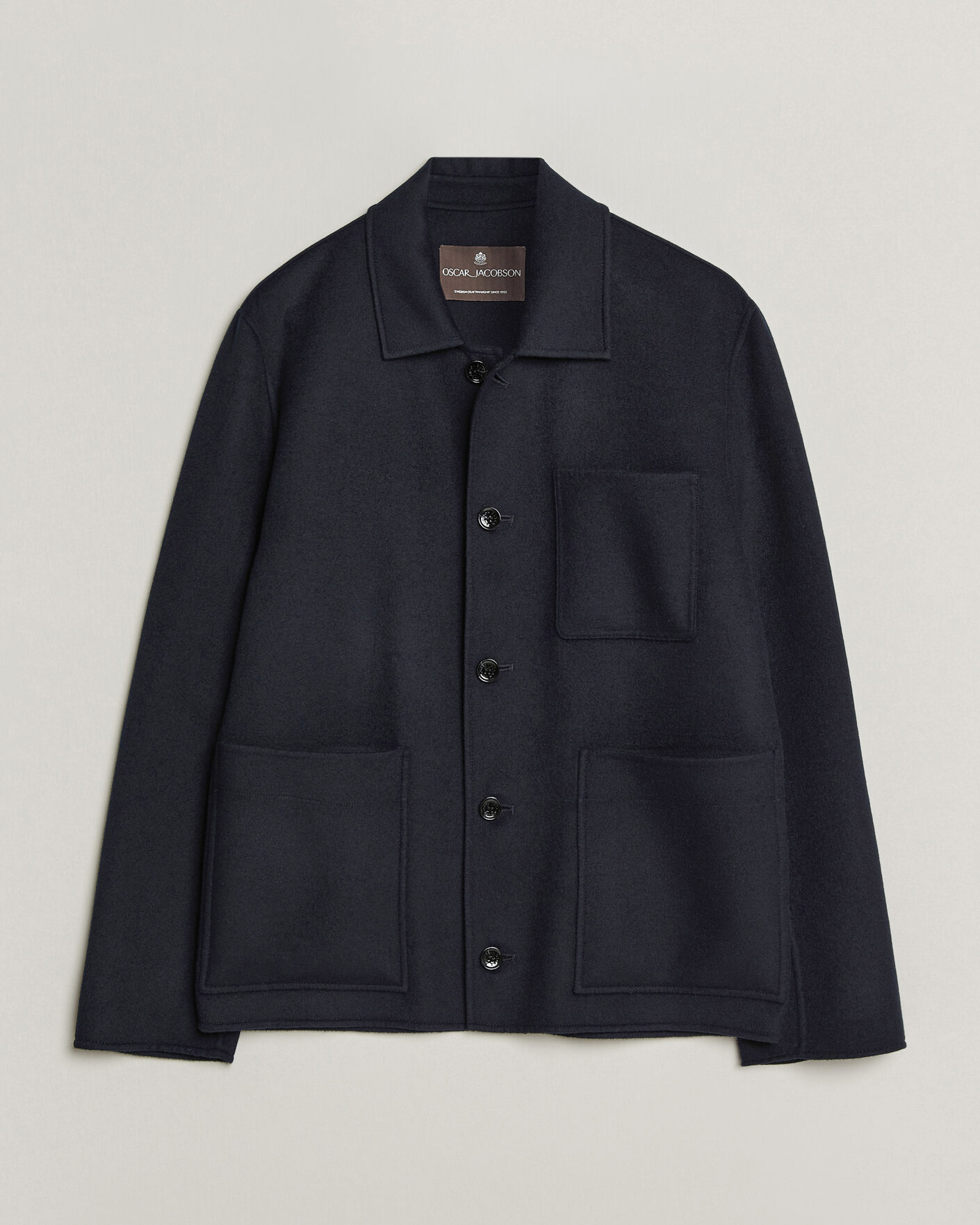 Mies | Takit | Oscar Jacobson | Doublé Wool Shirt Jacket Navy
