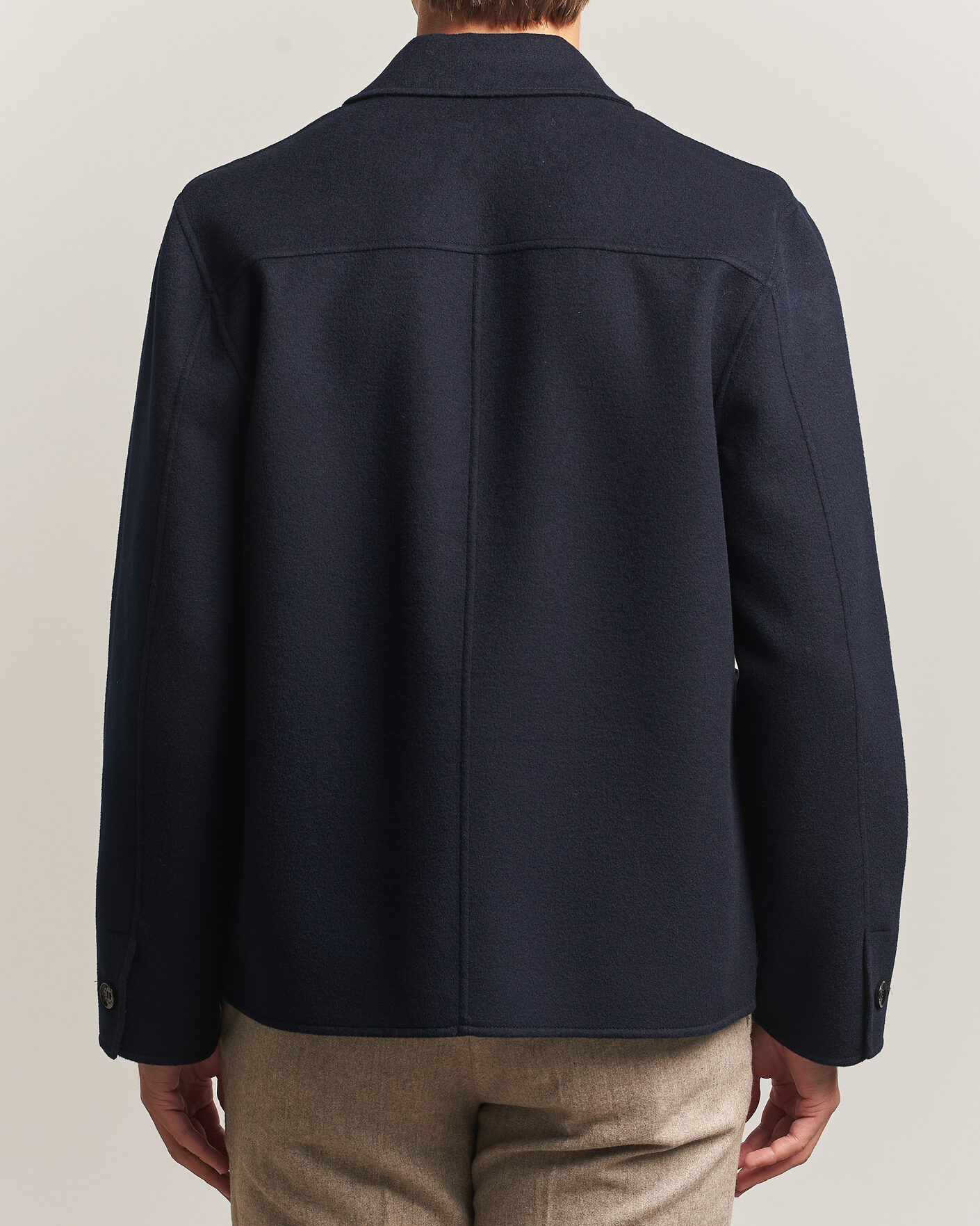 Mies | Takit | Oscar Jacobson | Doublé Wool Shirt Jacket Navy