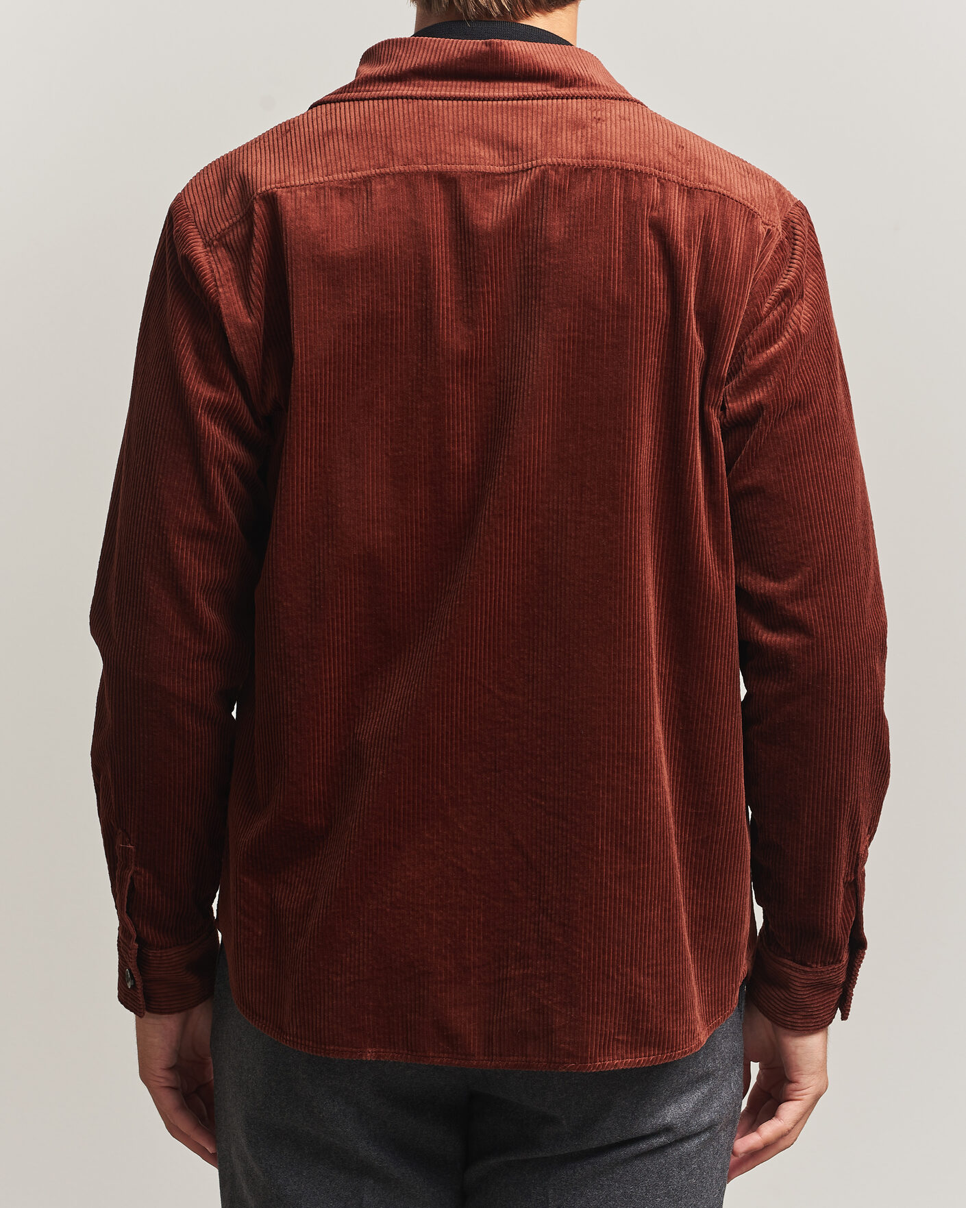 Mies | Kauluspaidat | Oscar Jacobson | Magnus Cord Shirt Jacket Burgundy