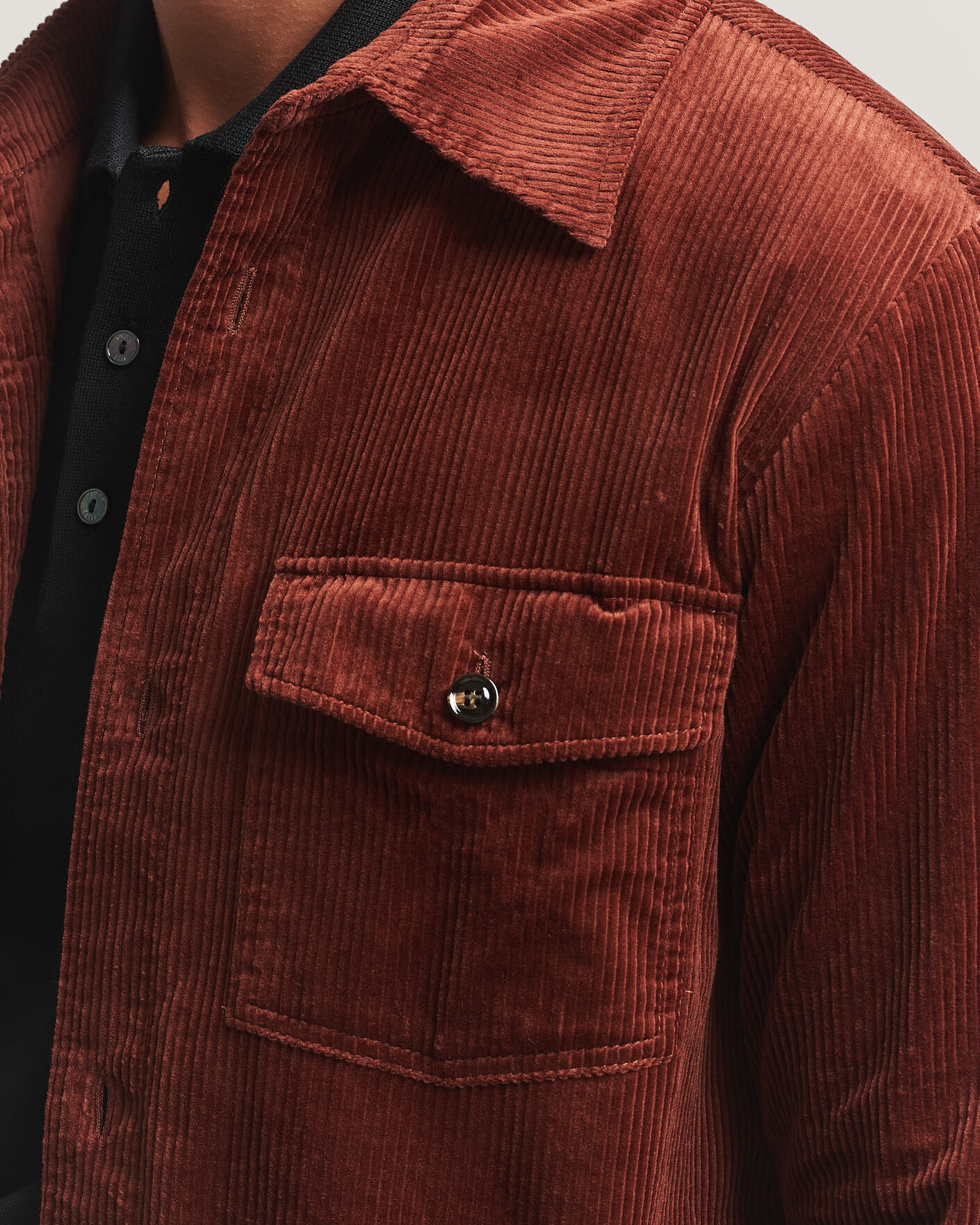 Mies | Kauluspaidat | Oscar Jacobson | Magnus Cord Shirt Jacket Burgundy