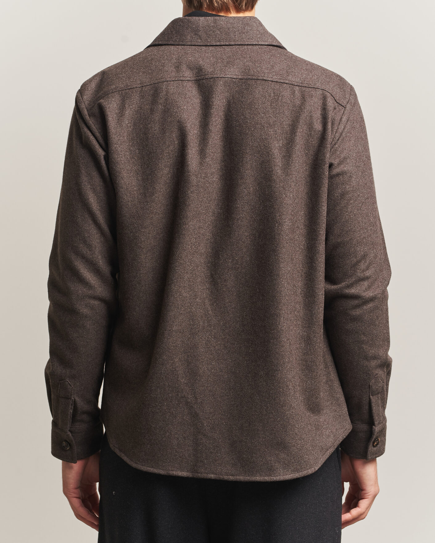 Mies | Kauluspaidat | Oscar Jacobson | Magnus Wool Shirt Jacket Brown