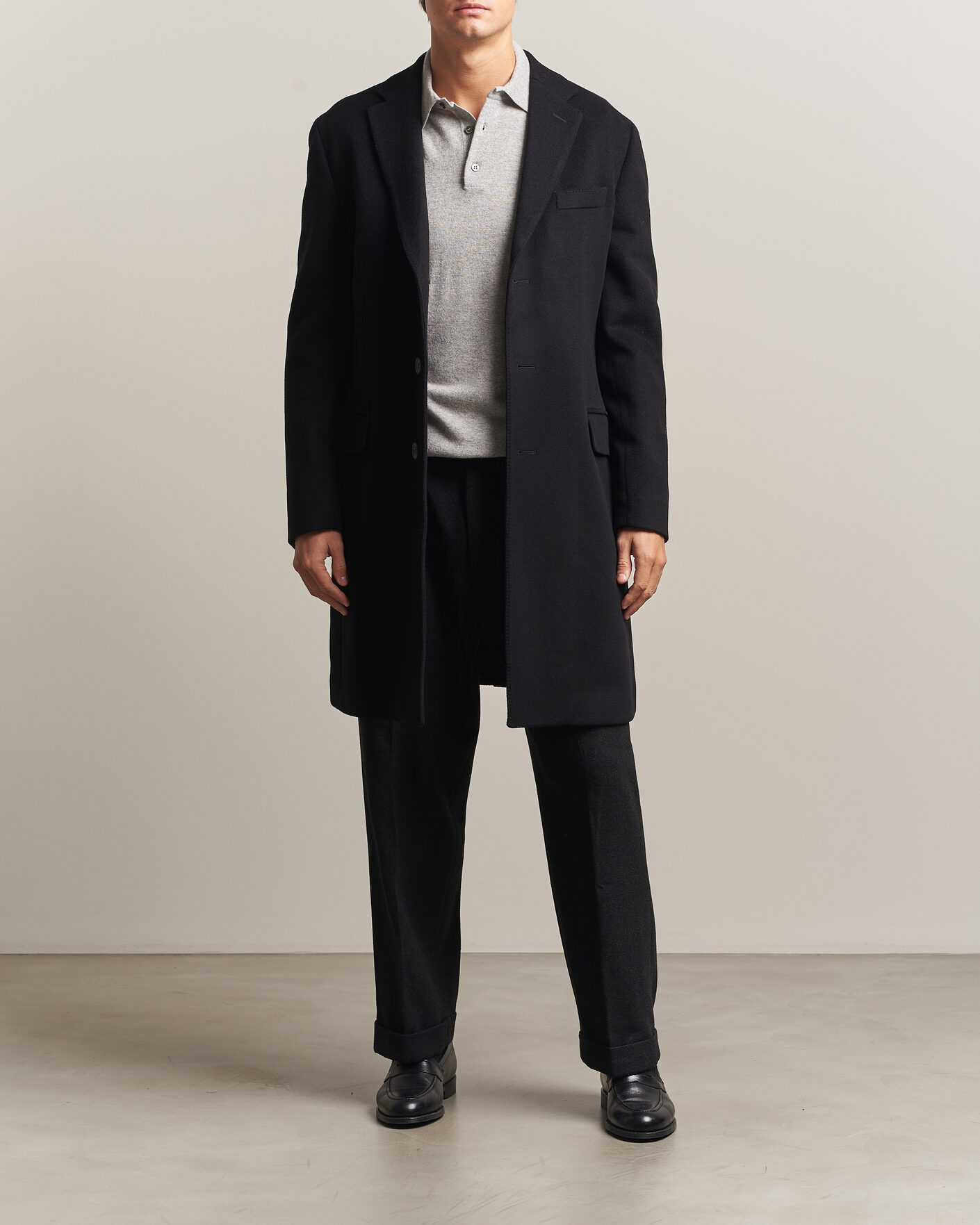 Mies | Takit | Oscar Jacobson | Sergio Wool Coat Black