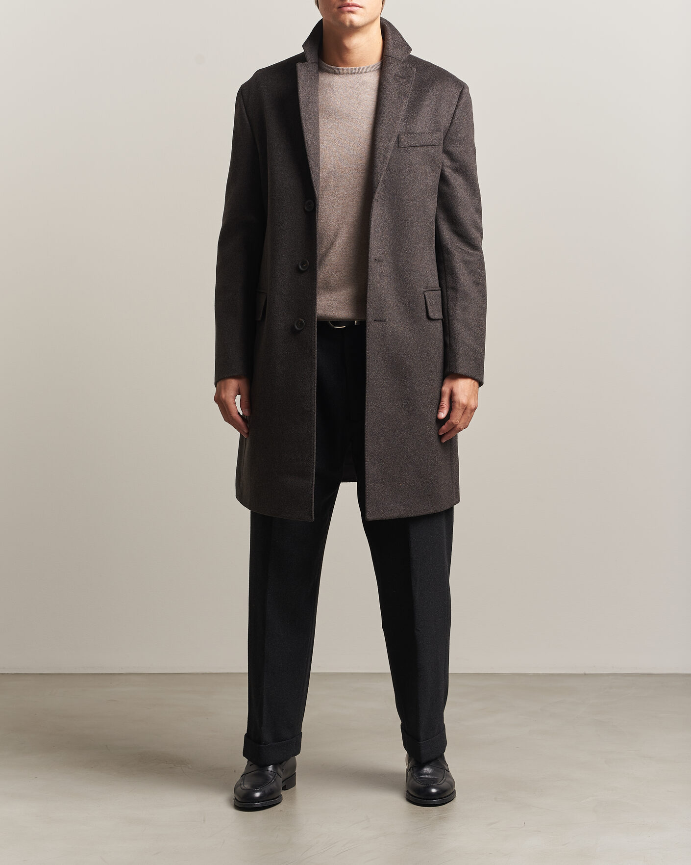 Mies | Takit | Oscar Jacobson | Sergio Wool Coat Brown
