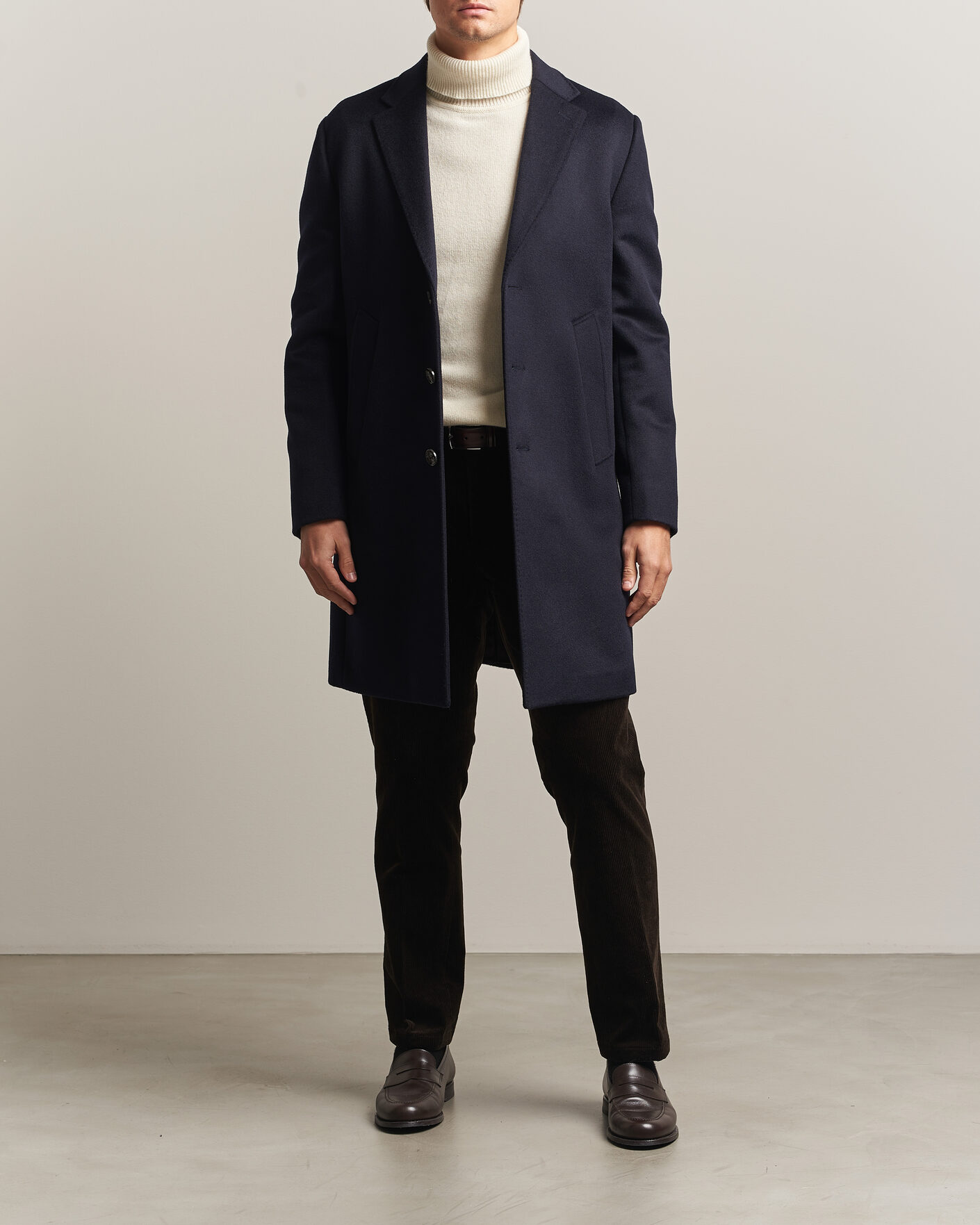 Mies | Takit | Oscar Jacobson | Single Breasted Wool Coat Navy