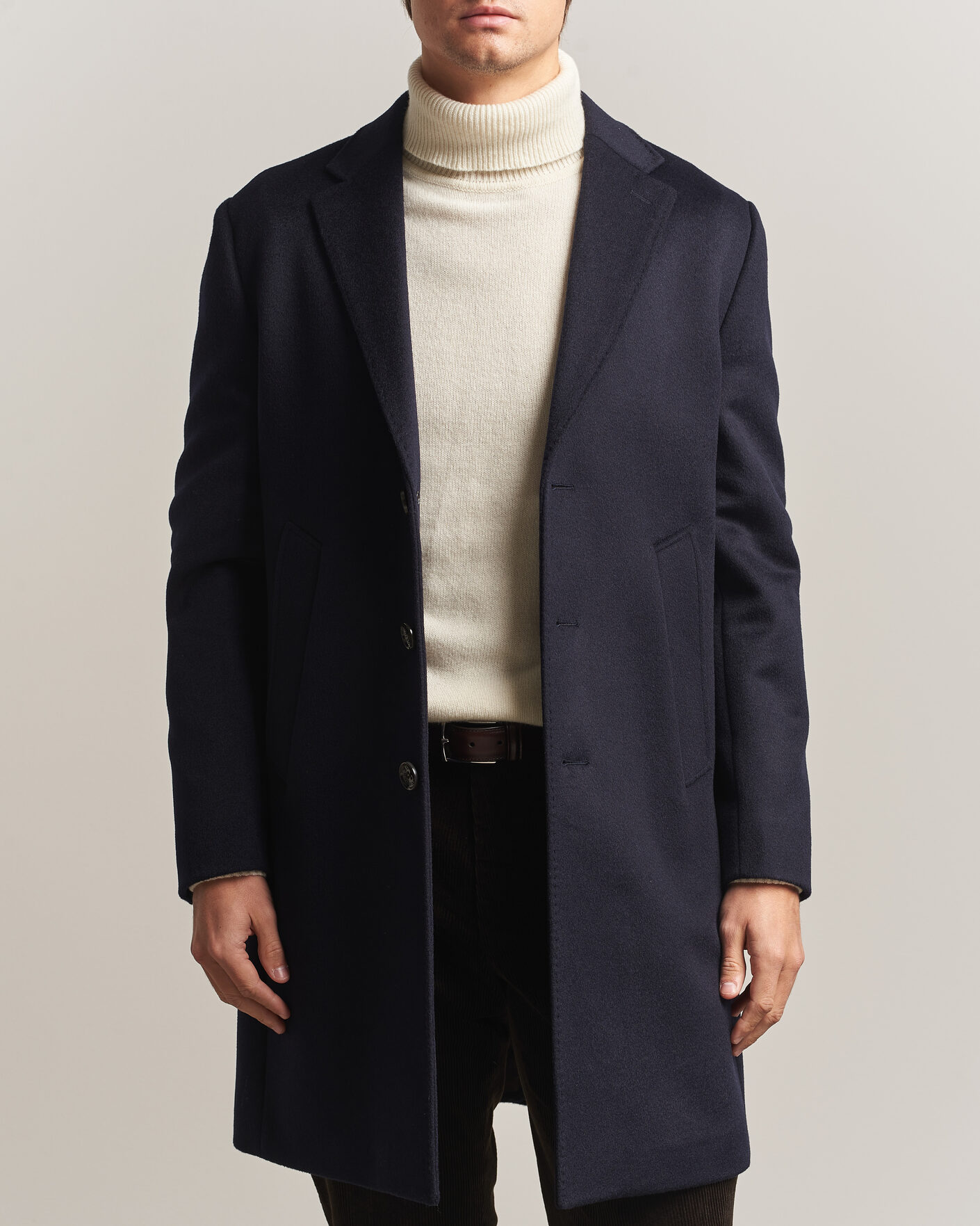 Mies | Takit | Oscar Jacobson | Single Breasted Wool Coat Navy