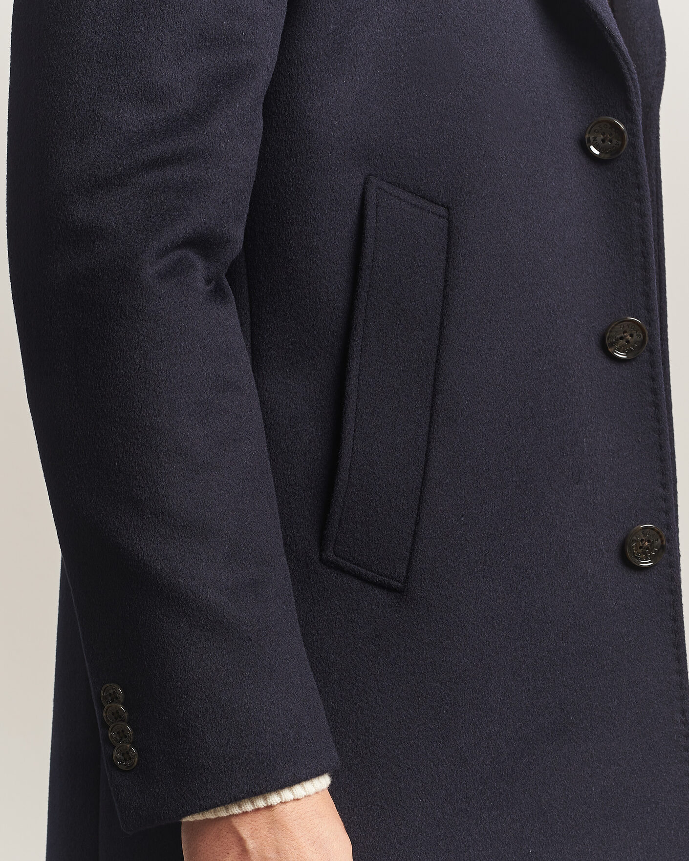 Mies | Takit | Oscar Jacobson | Single Breasted Wool Coat Navy