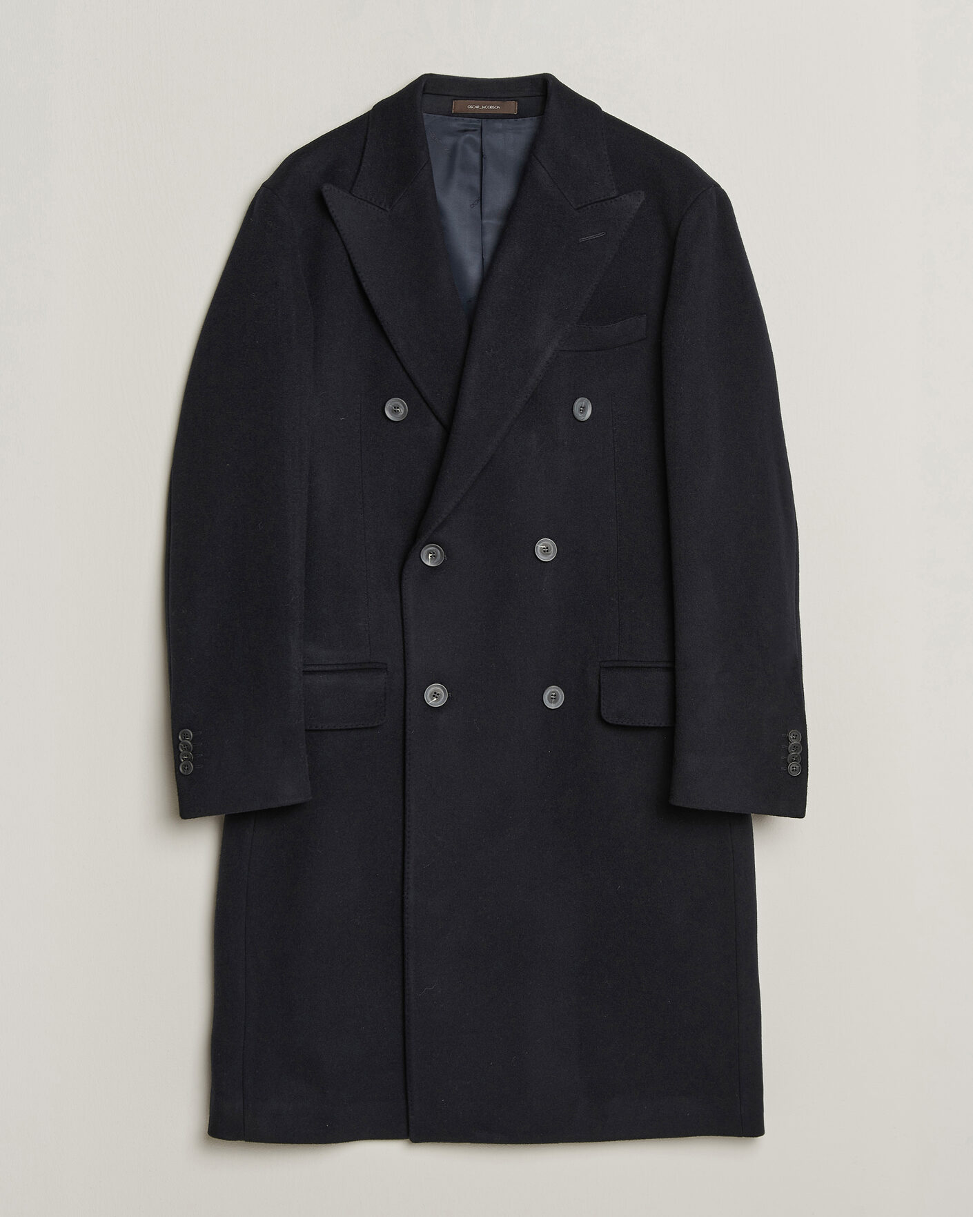 Mies | Takit | Oscar Jacobson | Sicily Double Breasted Wool Coat Navy