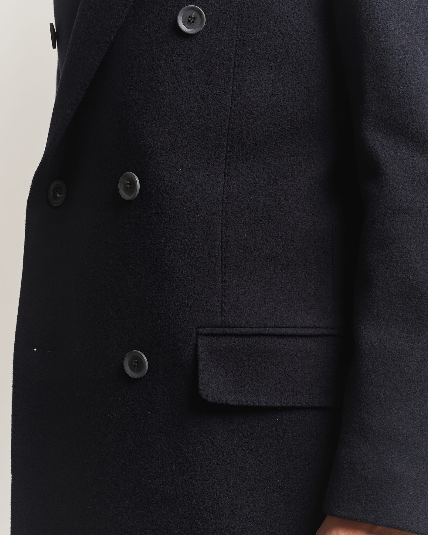 Mies | Takit | Oscar Jacobson | Sicily Double Breasted Wool Coat Navy