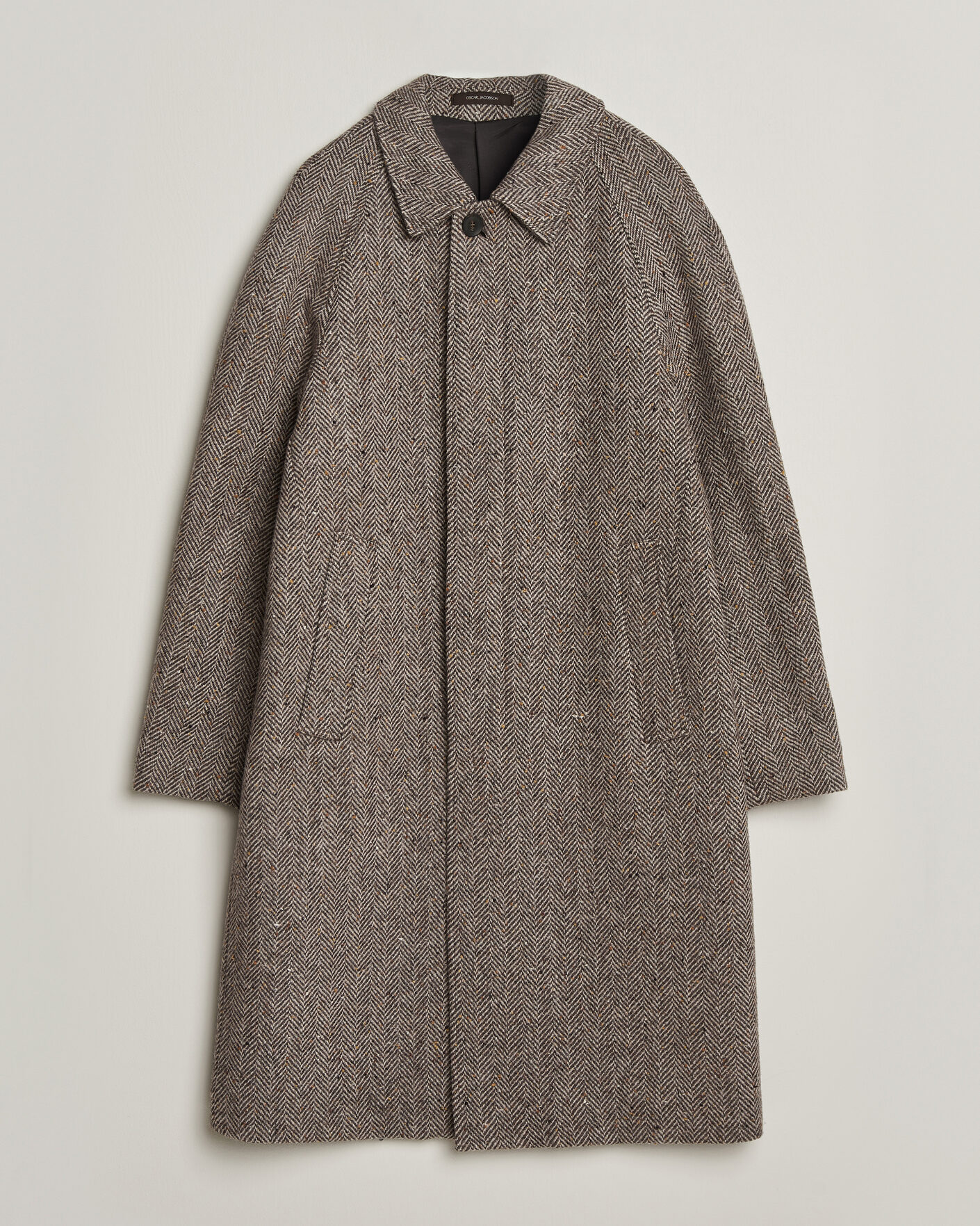 Mies | Takit | Oscar Jacobson | Raglan Herringbone Wool Coat Beige