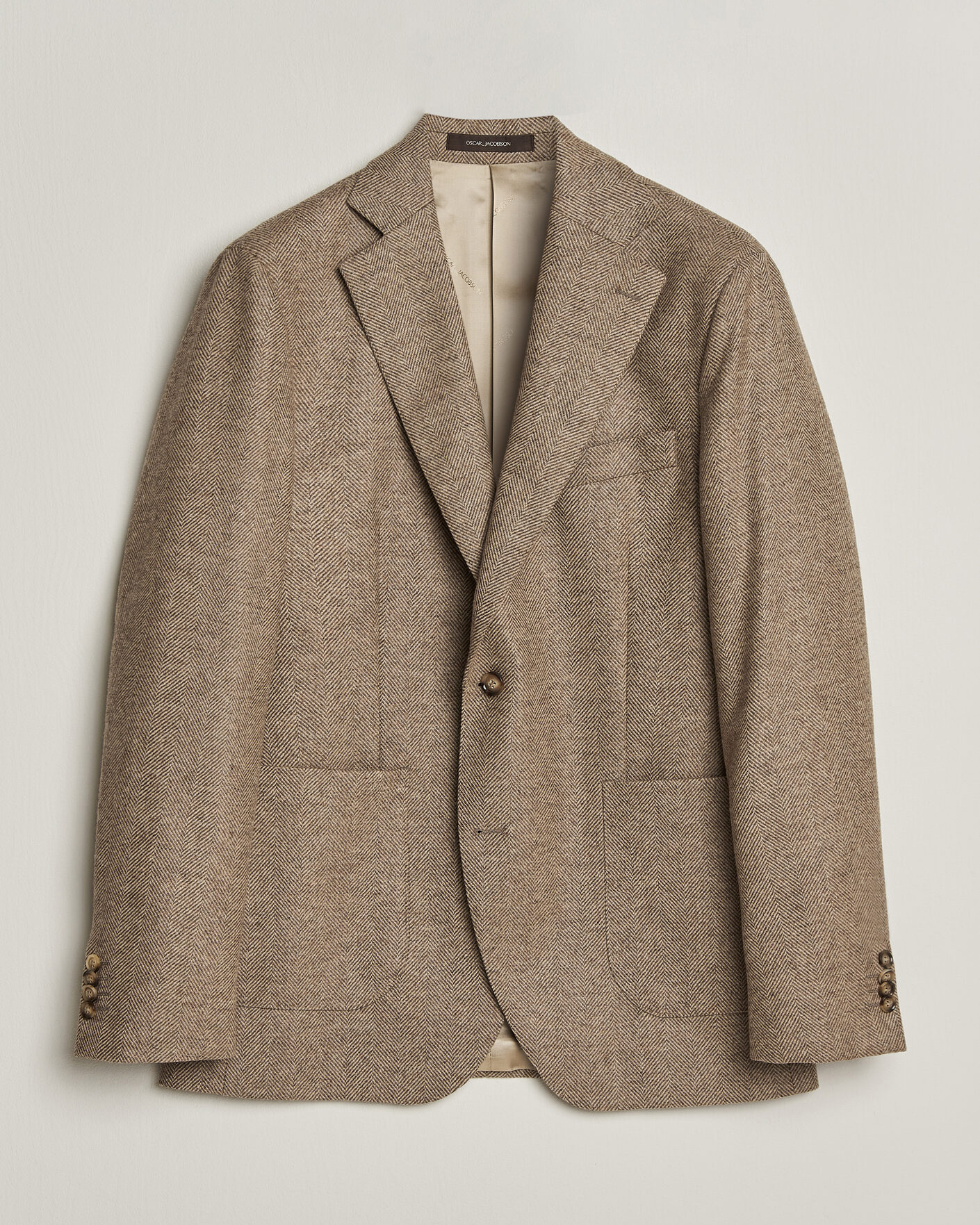 Mies | Pikkutakit | Oscar Jacobson | Fogerty Herringbone Wool Blazer Beige