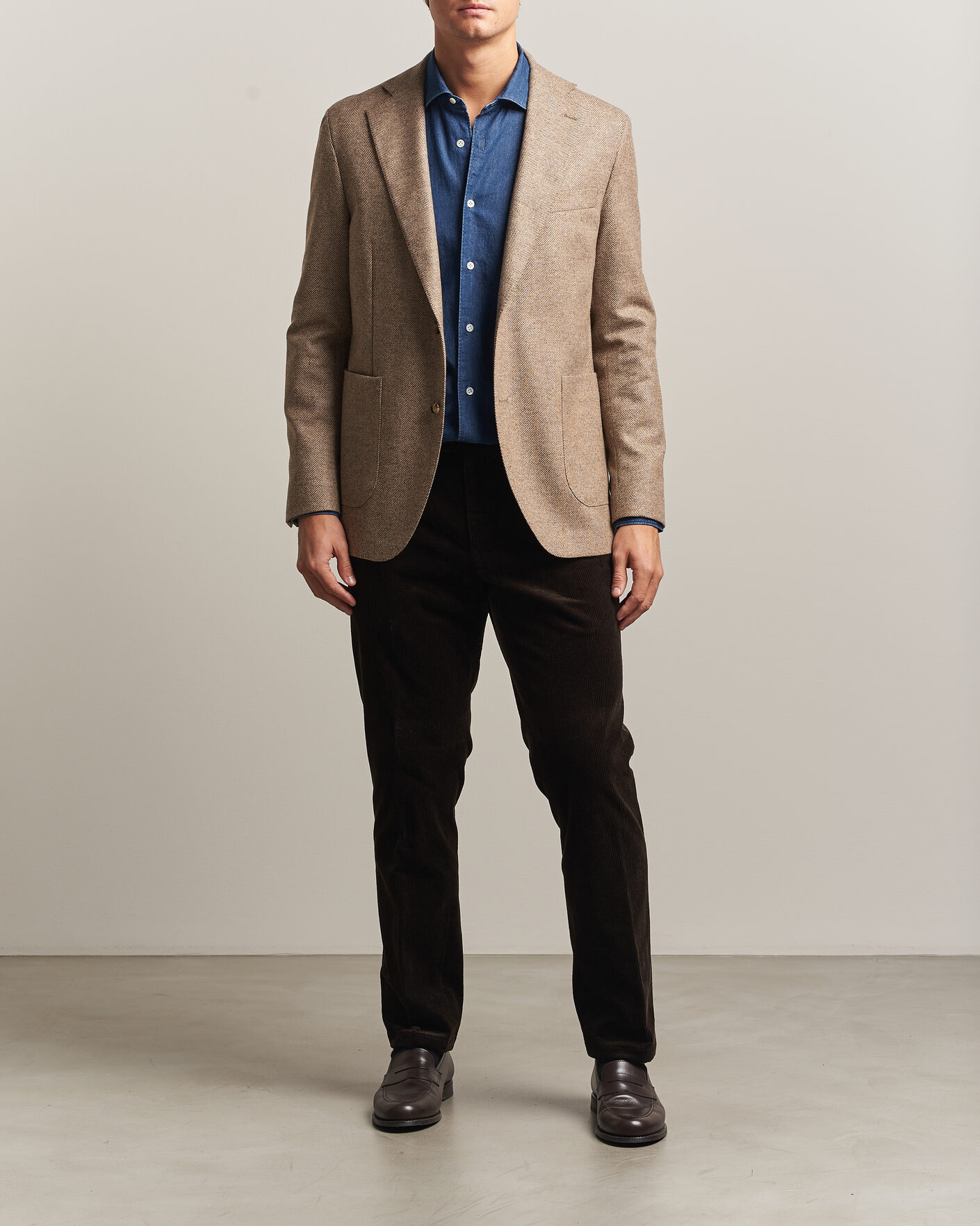 Mies | Pikkutakit | Oscar Jacobson | Fogerty Herringbone Wool Blazer Beige