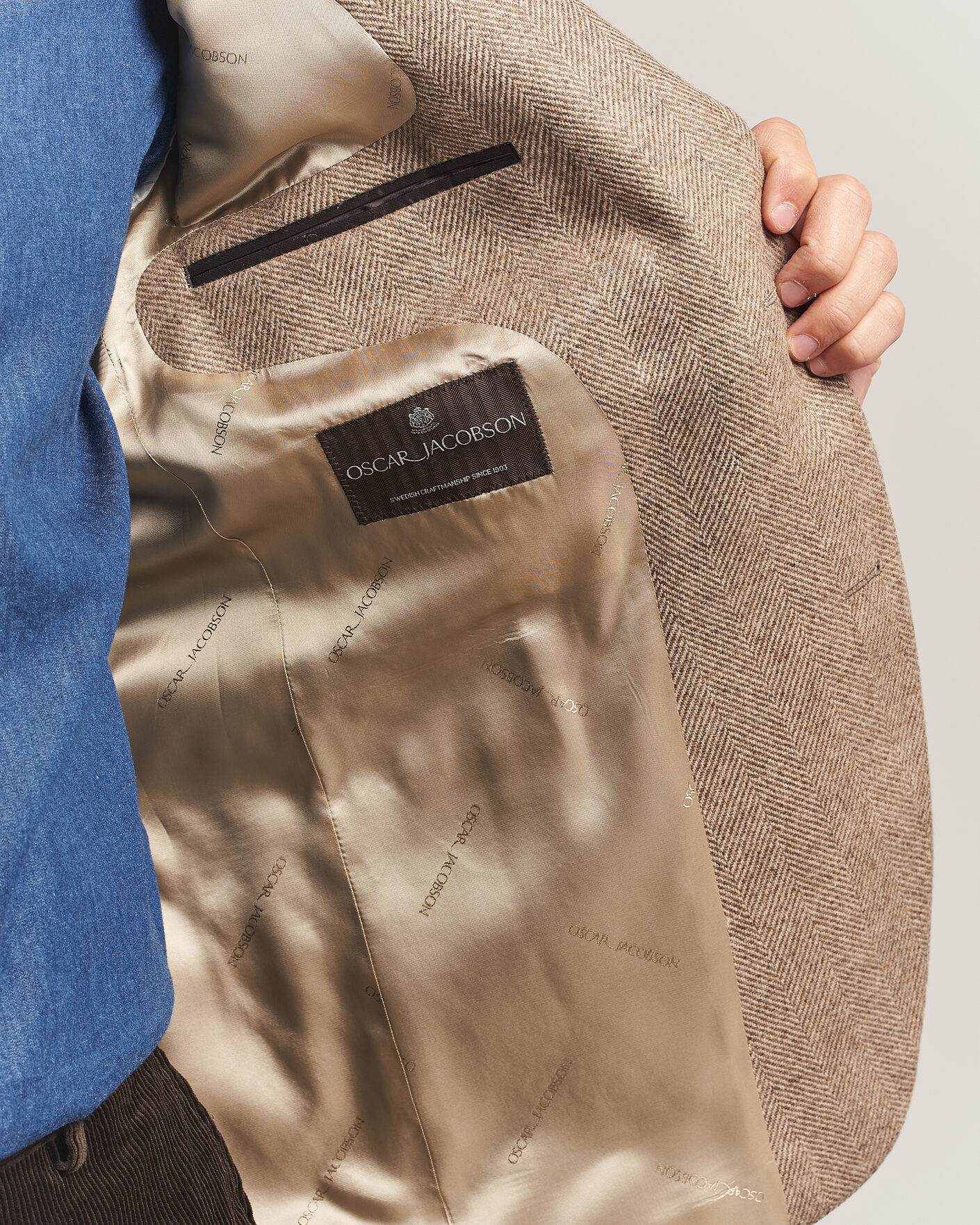 Mies | Pikkutakit | Oscar Jacobson | Fogerty Herringbone Wool Blazer Beige