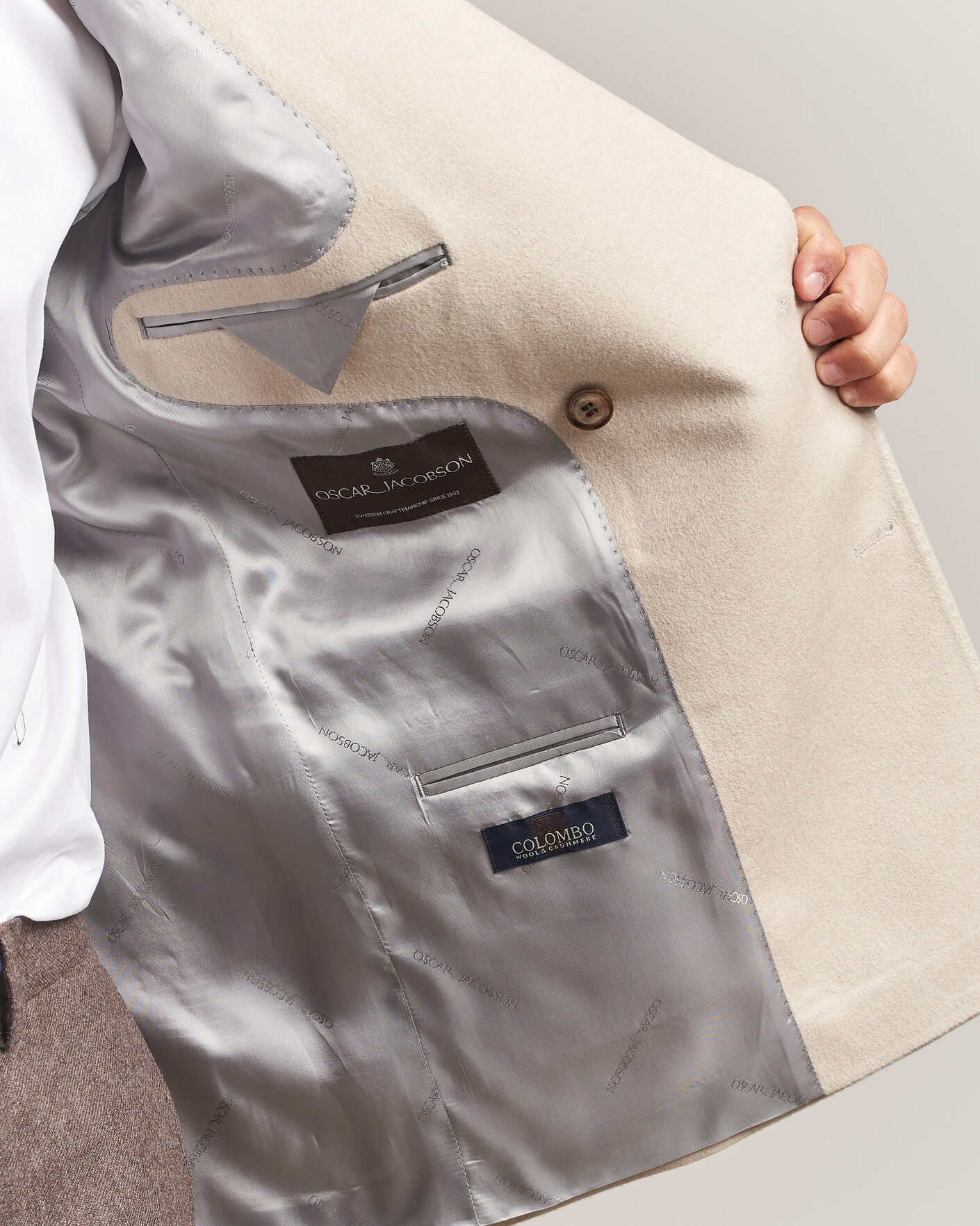 Mies | Pikkutakit | Oscar Jacobson | Richard Wool/Cashmere DB Blazer Creme