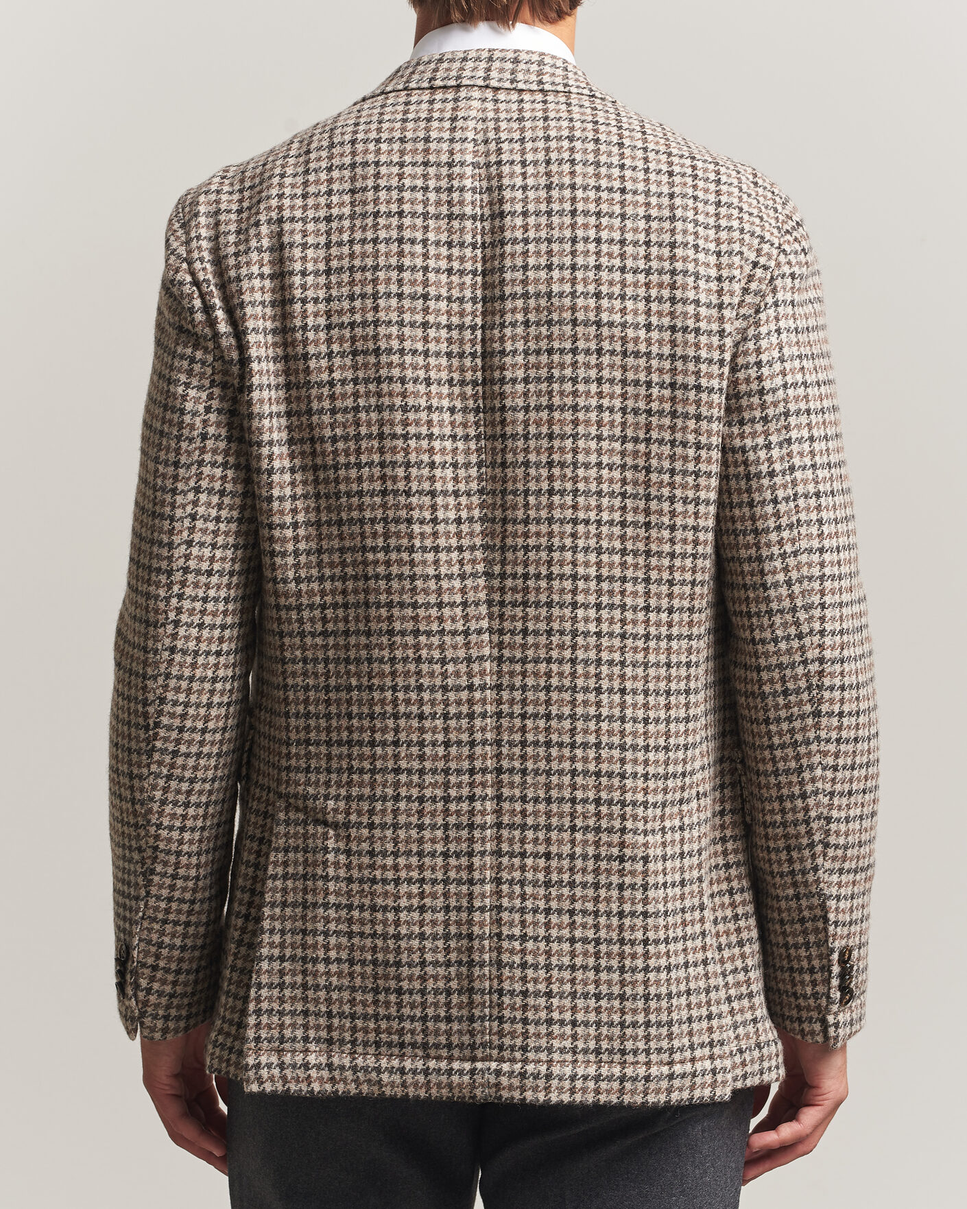 Mies | Pikkutakit | Oscar Jacobson | Fridolf Wool Houndstooth Patch Blazer Brown