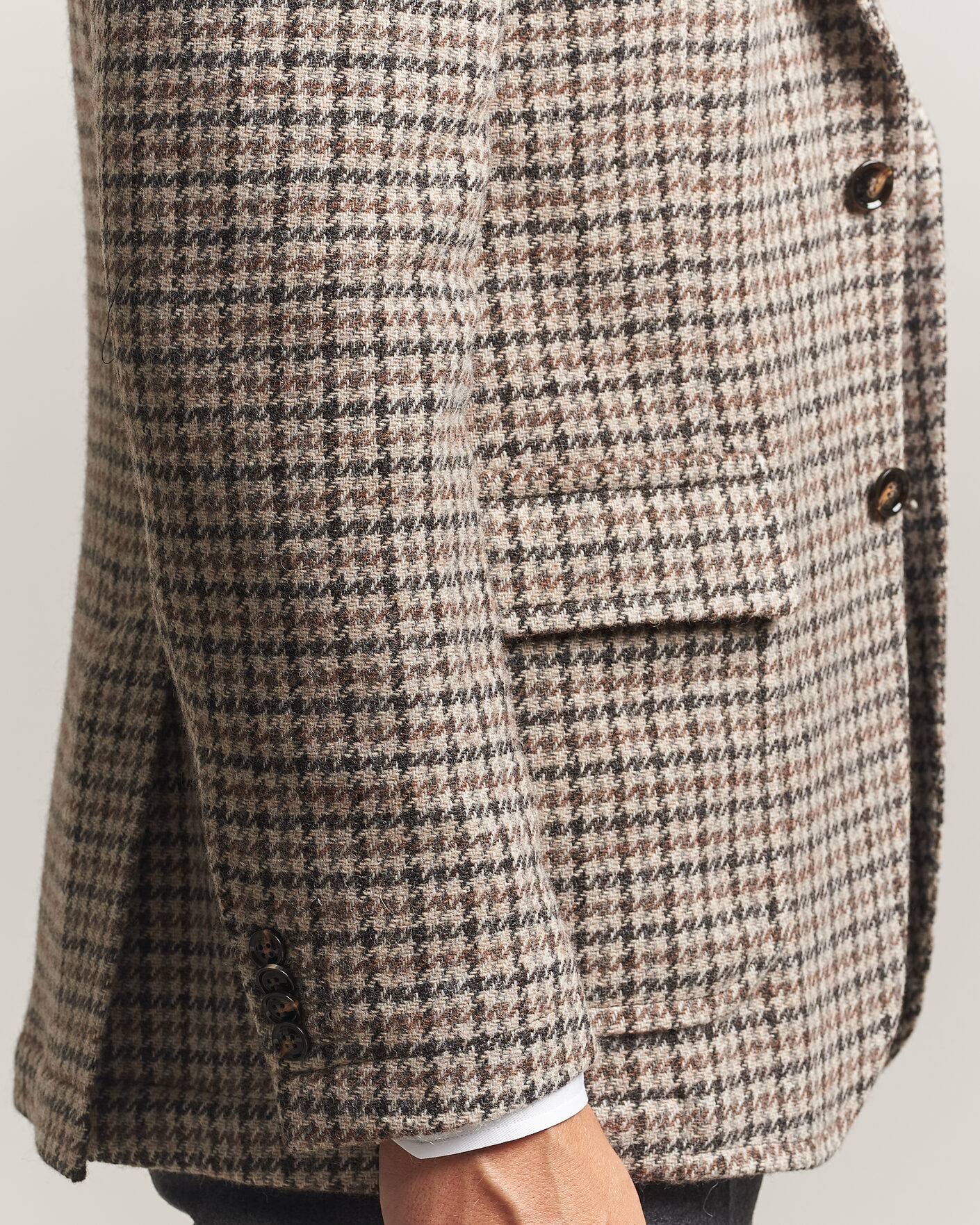 Mies | Pikkutakit | Oscar Jacobson | Fridolf Wool Houndstooth Patch Blazer Brown