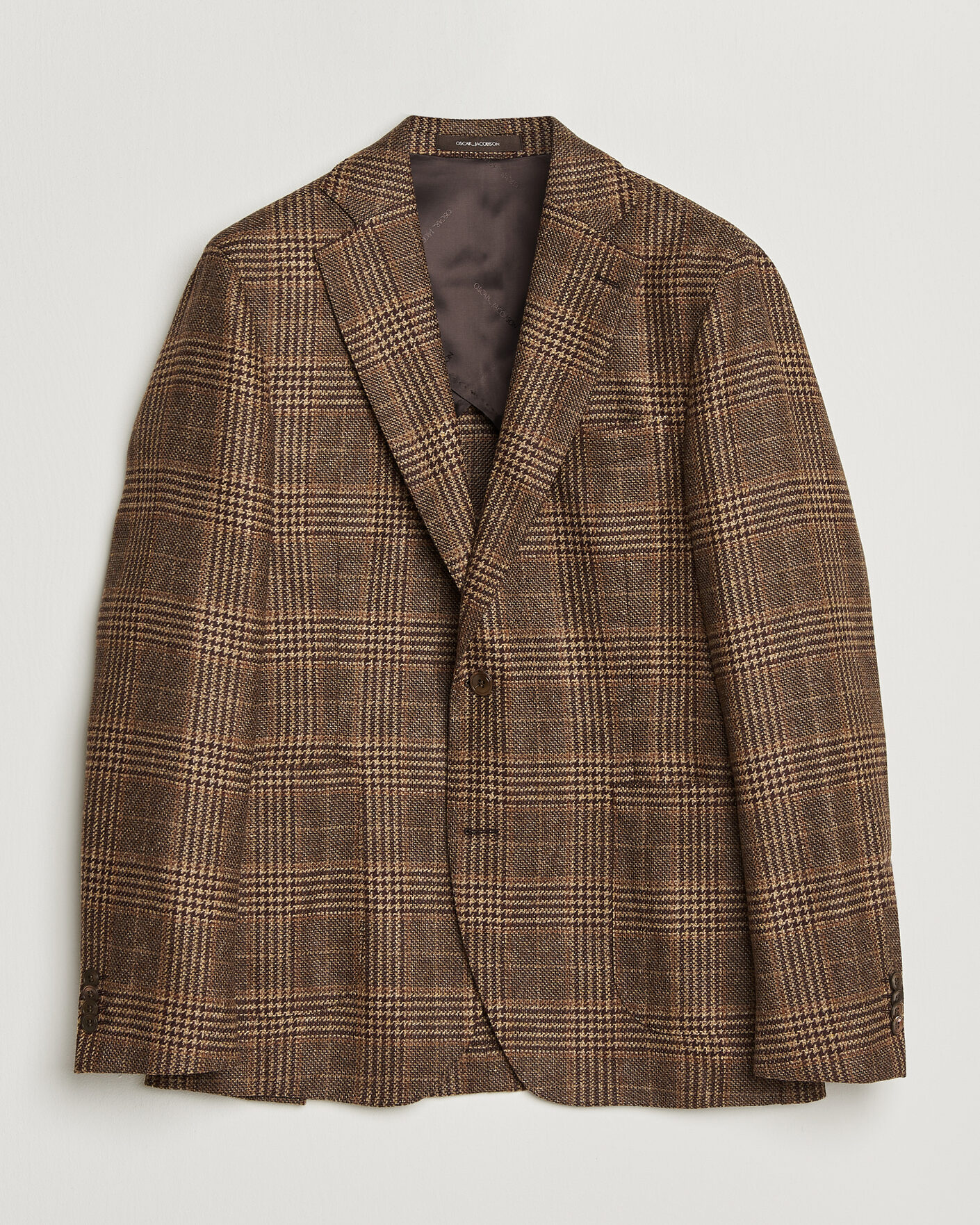 Mies | Pikkutakit | Oscar Jacobson | Ferry Patch Checked Wool/Cashmere Blazer Brown
