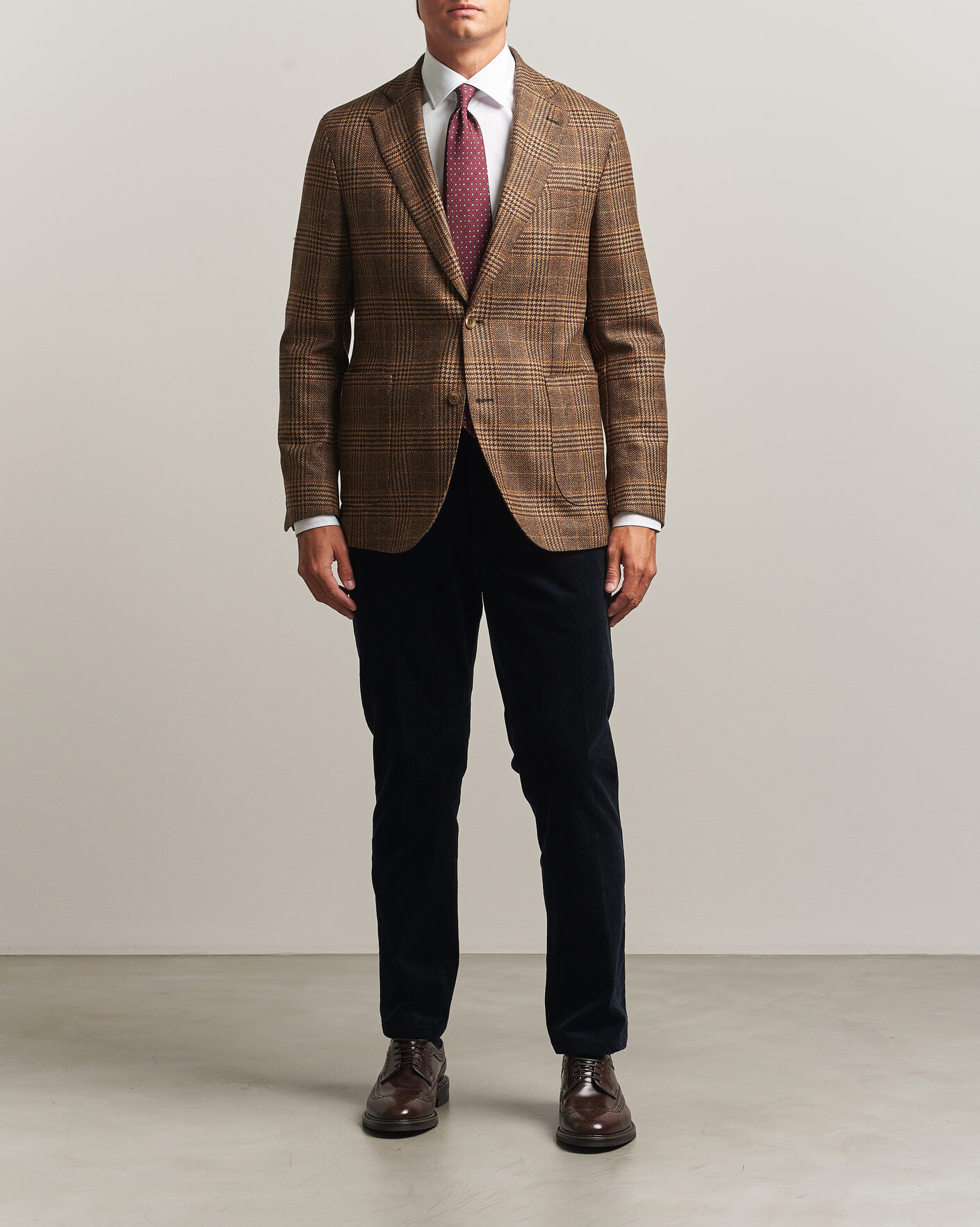 Mies | Pikkutakit | Oscar Jacobson | Ferry Patch Checked Wool/Cashmere Blazer Brown