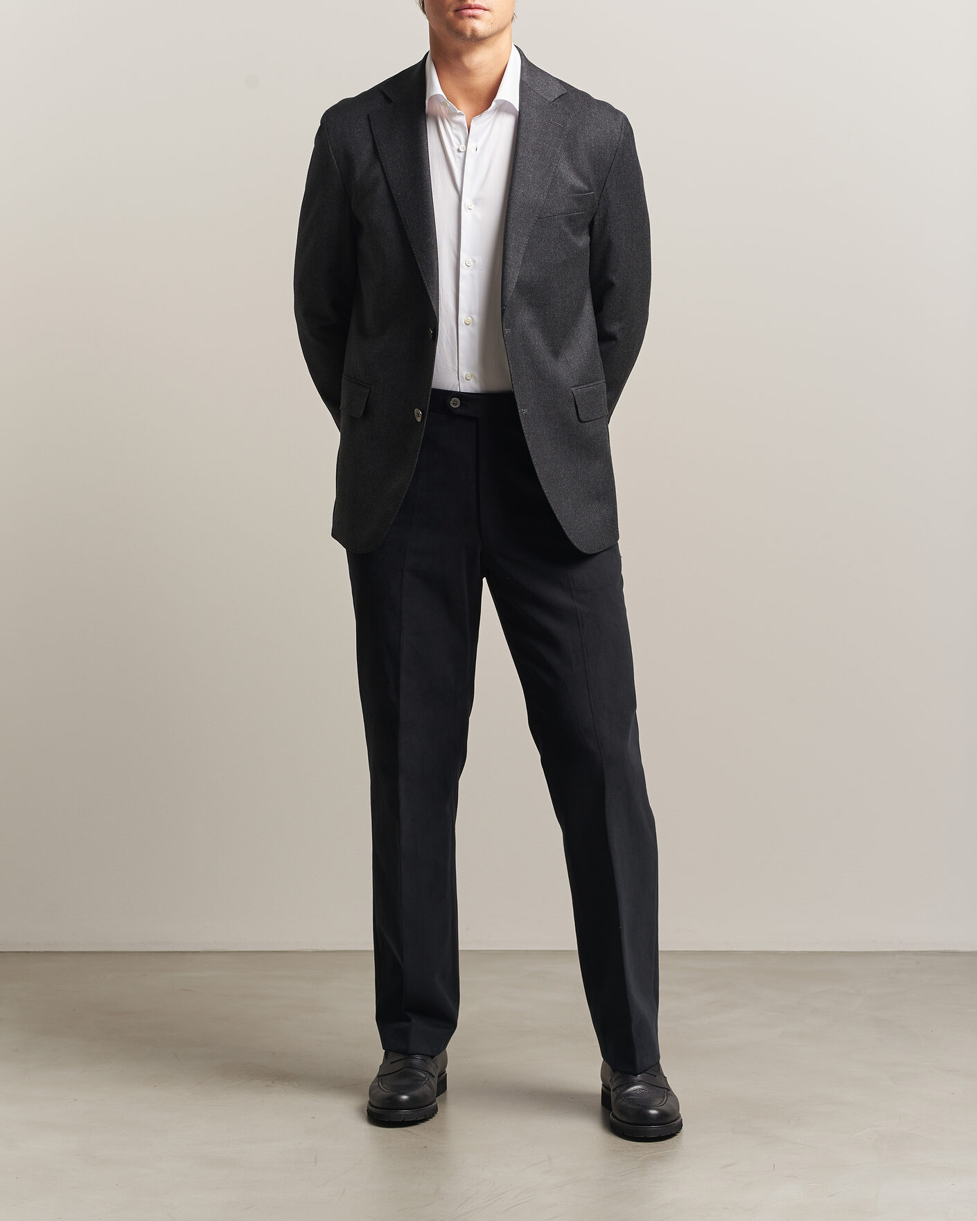 Mies | Pikkutakit | Oscar Jacobson | Fogerty Wool Flannel Blazer Charcoal