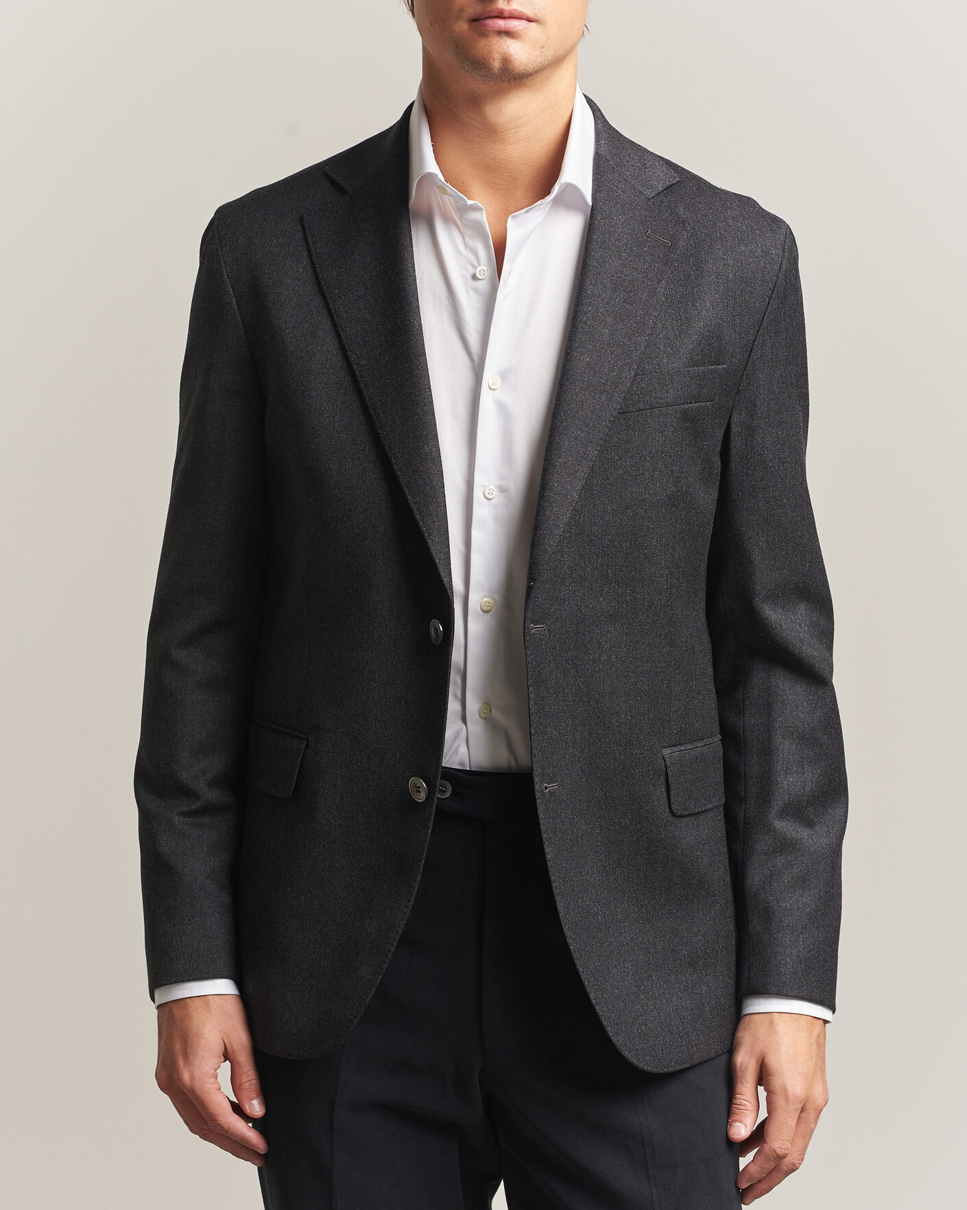 Mies | Pikkutakit | Oscar Jacobson | Fogerty Wool Flannel Blazer Charcoal