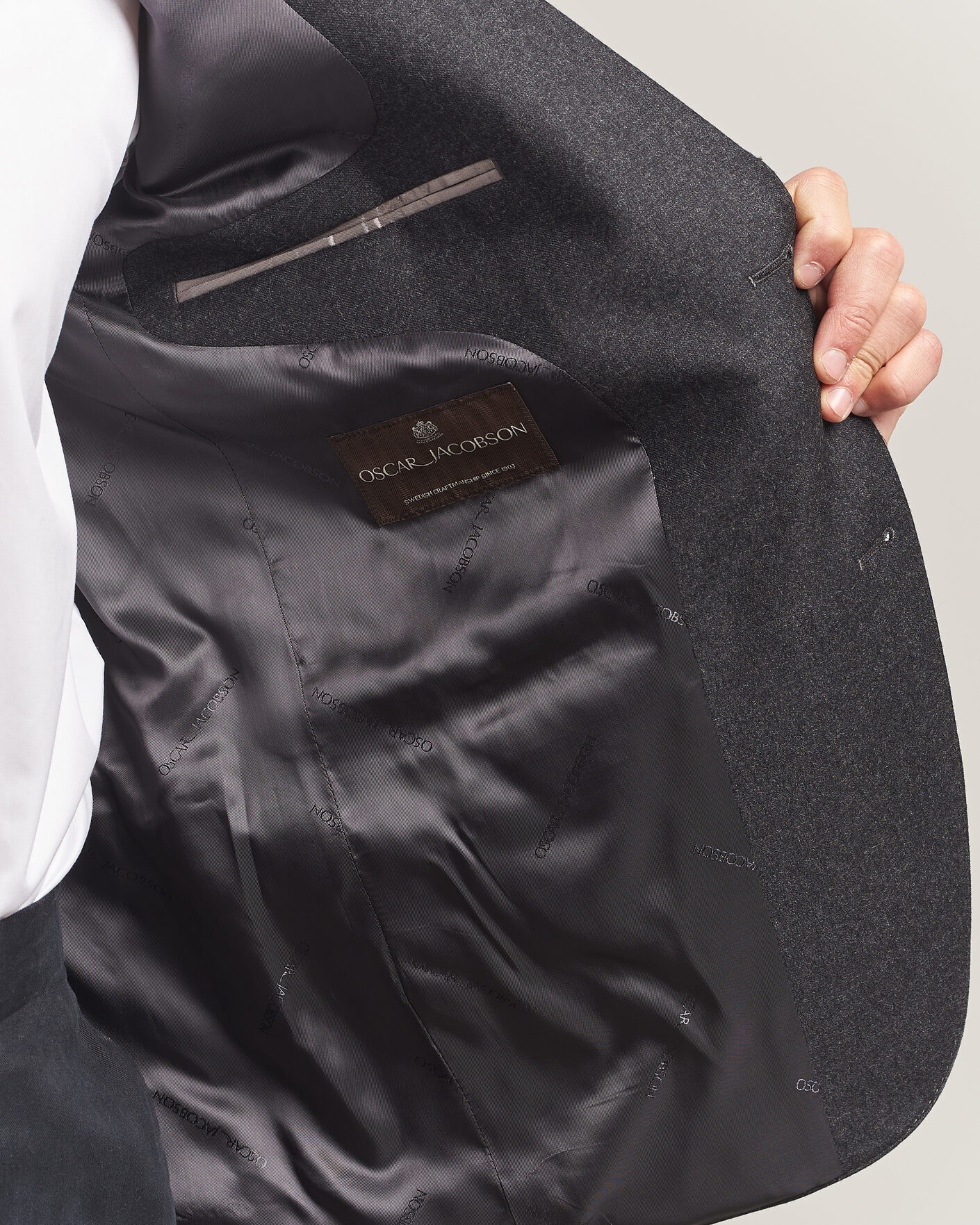 Mies | Pikkutakit | Oscar Jacobson | Fogerty Wool Flannel Blazer Charcoal