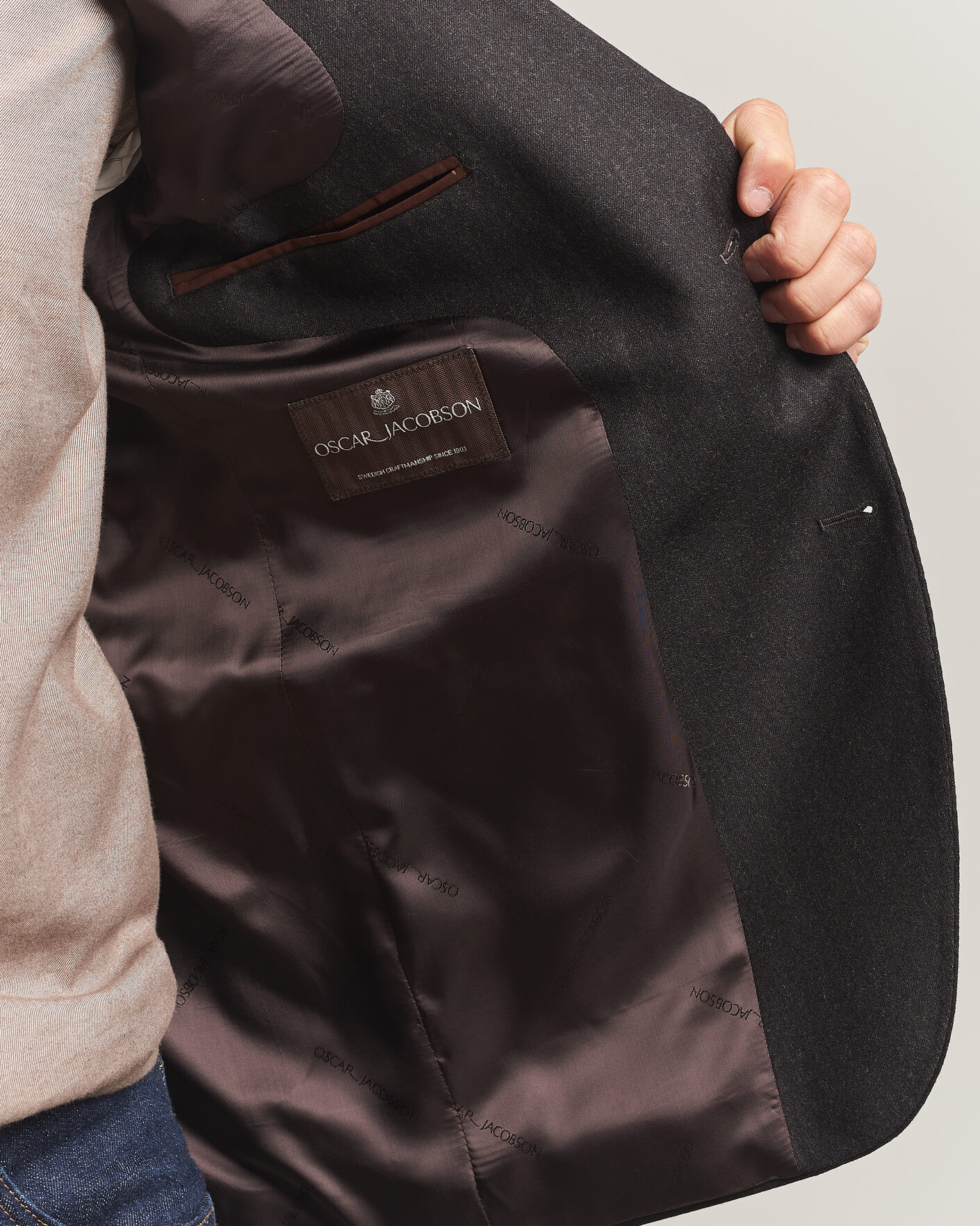 Mies | Pikkutakit | Oscar Jacobson | Fogerty Wool Flannel Blazer Brown