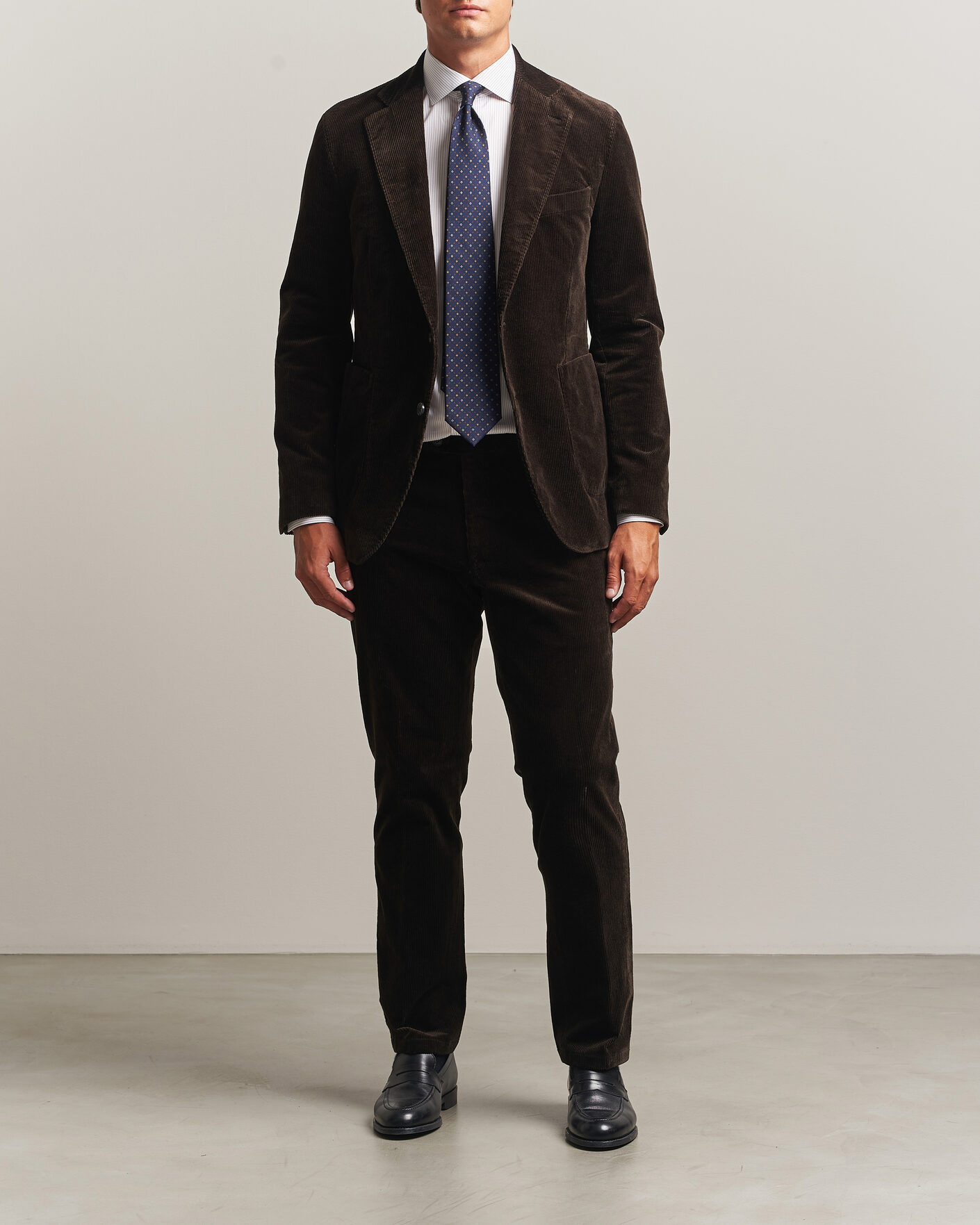 Mies | Housut | Oscar Jacobson | Dandy Corduroy Trousers Dark Brown