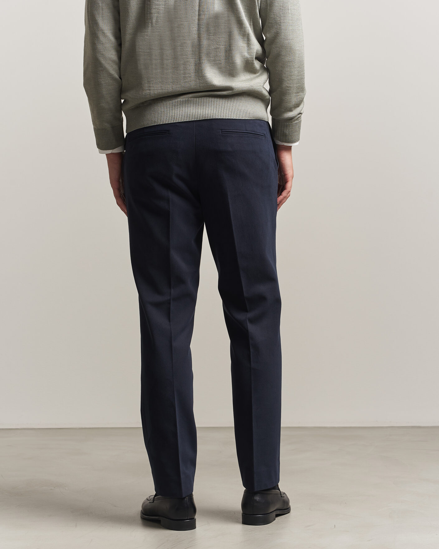 Mies | Housut | Oscar Jacobson | Dandy Brushed Cotton Trousers Blue