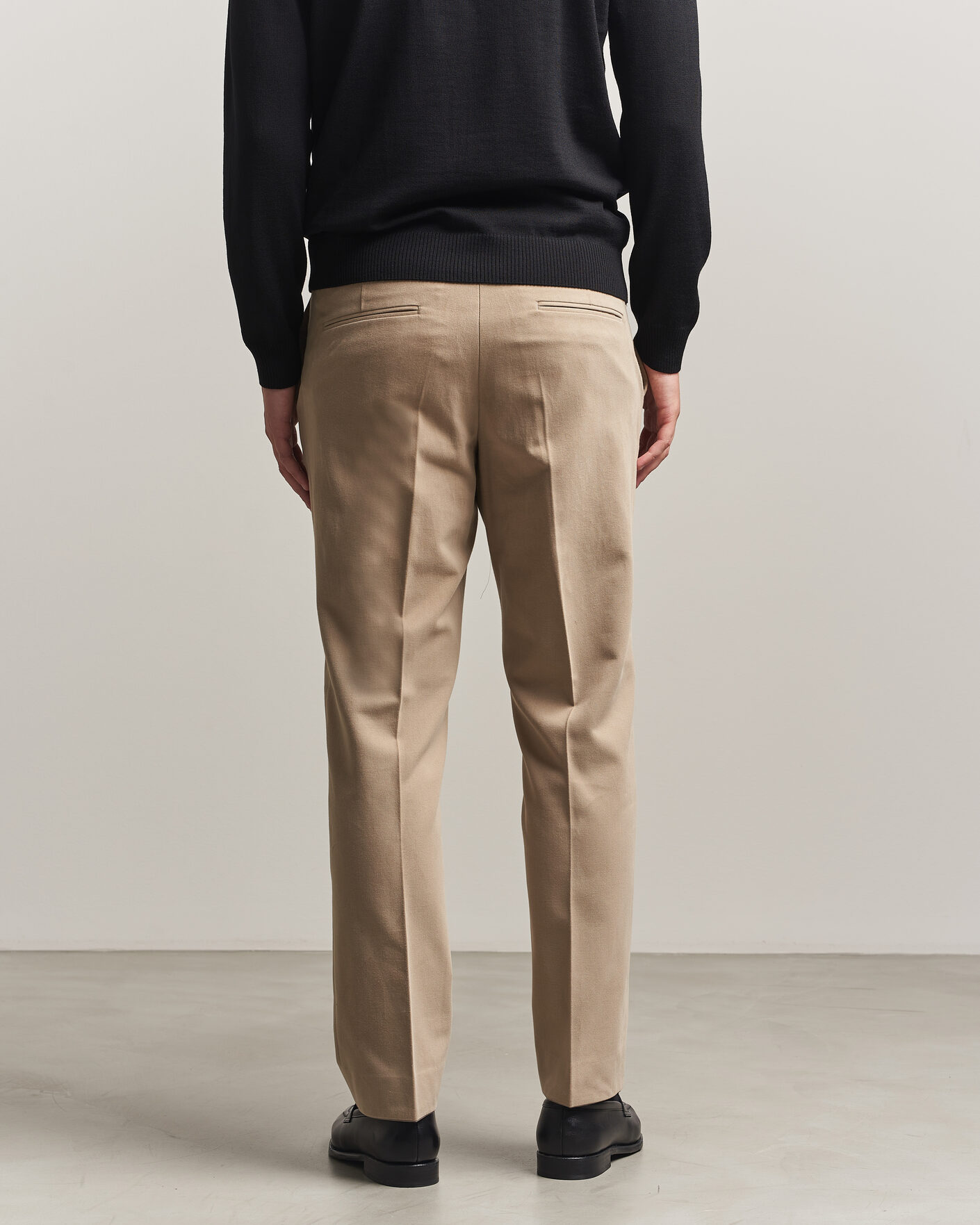 Mies | Housut | Oscar Jacobson | Dandy Brushed Cotton Trousers Beige