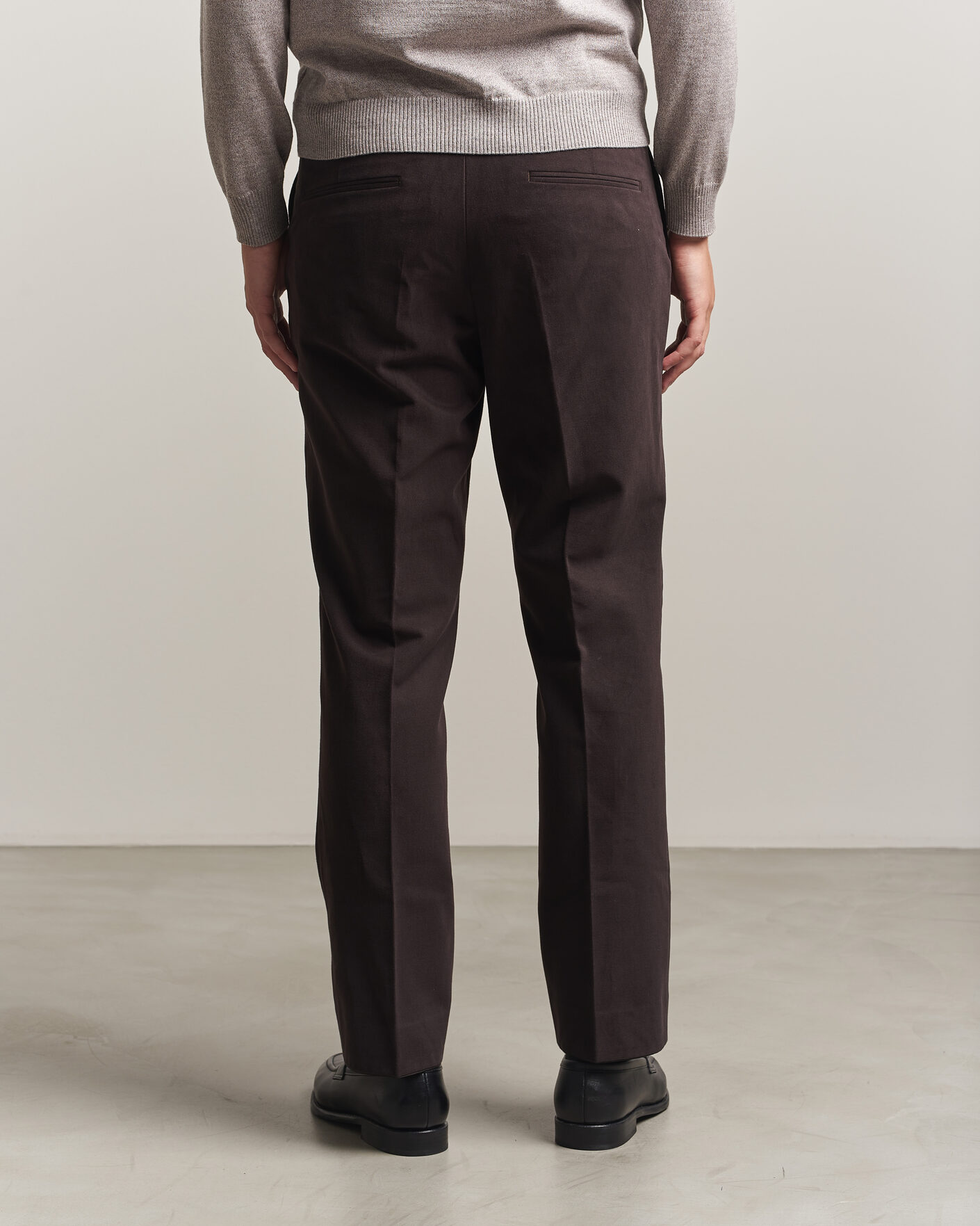 Mies | Housut | Oscar Jacobson | Dandy Brushed Cotton Trousers Brown