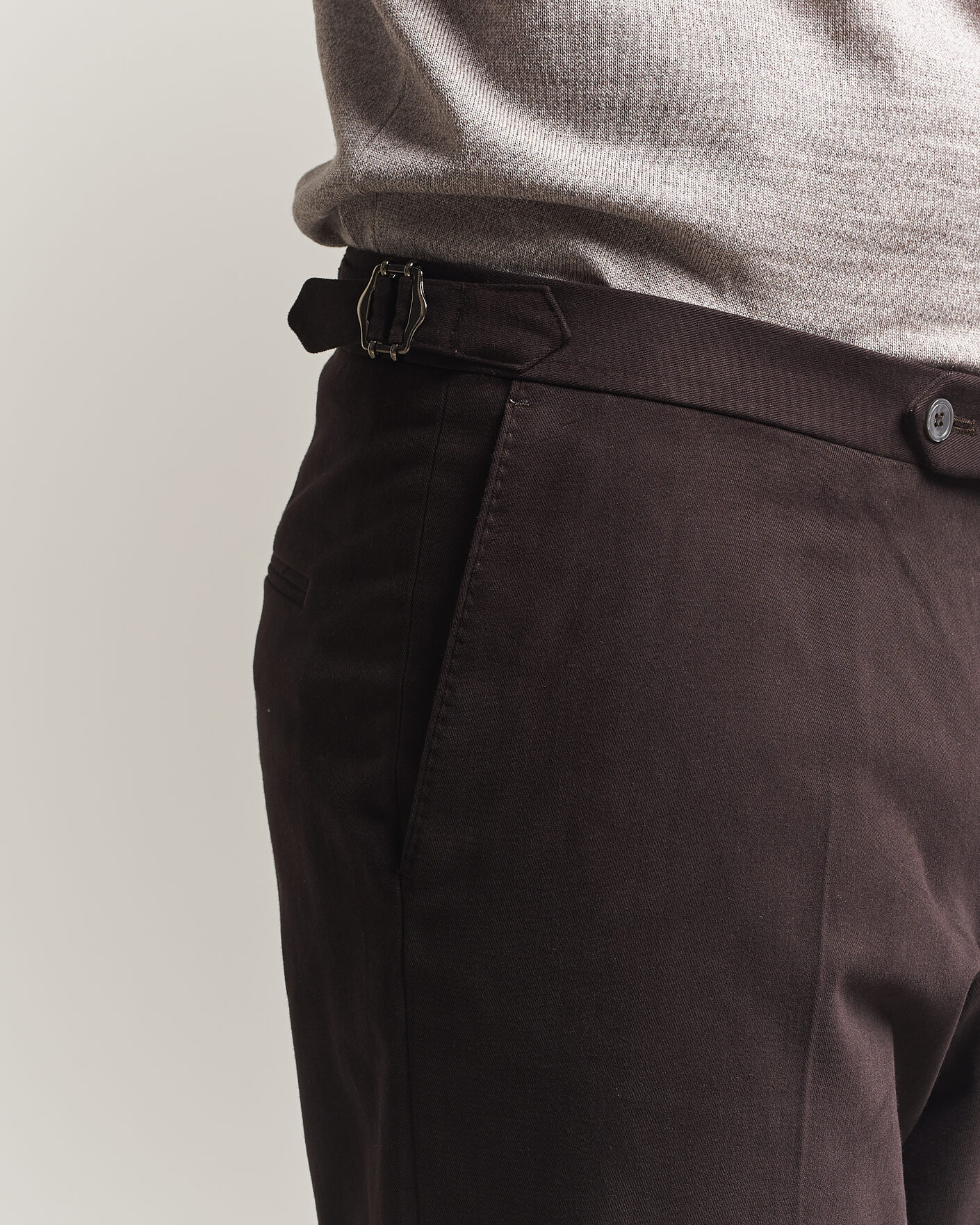 Mies | Housut | Oscar Jacobson | Dandy Brushed Cotton Trousers Brown