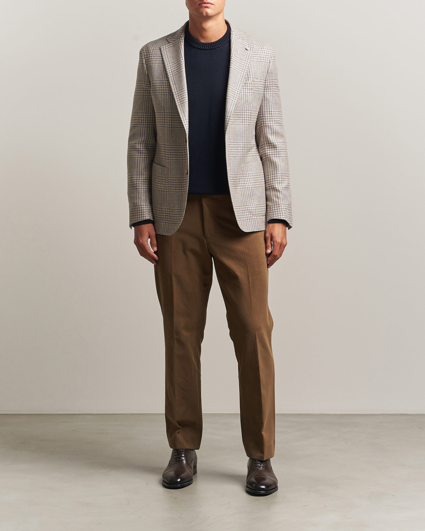 Mies | Housut | Oscar Jacobson | Dandy Brushed Cotton Trousers Camel