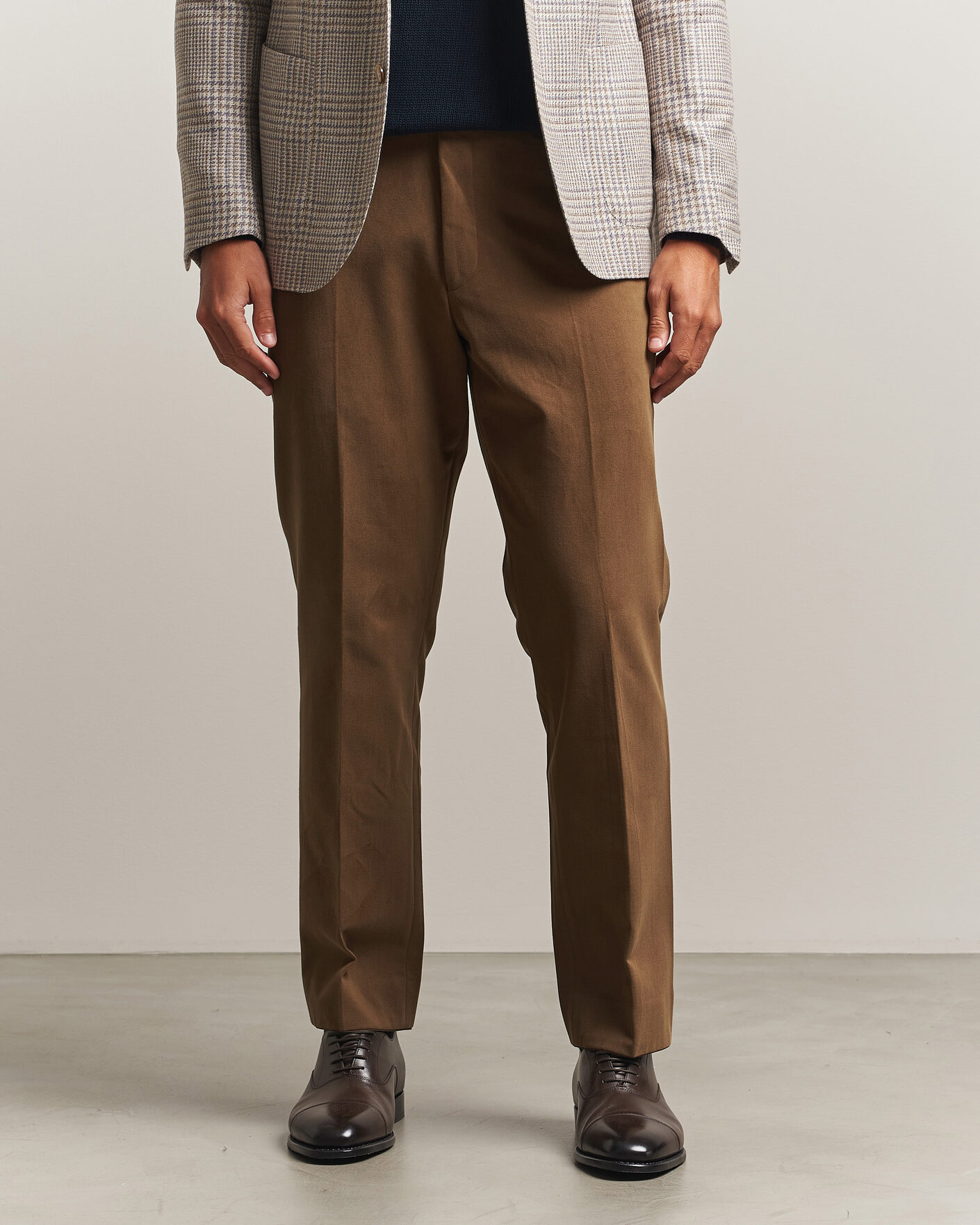 Mies | Housut | Oscar Jacobson | Dandy Brushed Cotton Trousers Camel