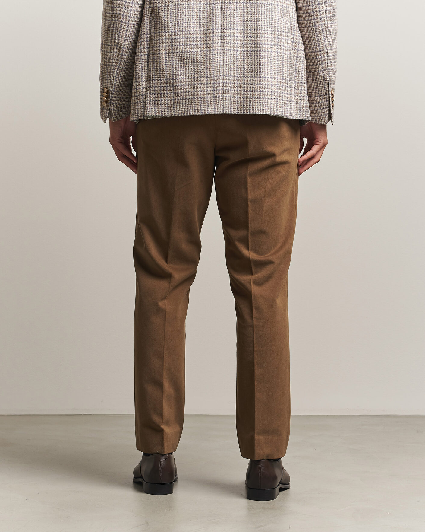 Mies | Housut | Oscar Jacobson | Dandy Brushed Cotton Trousers Camel