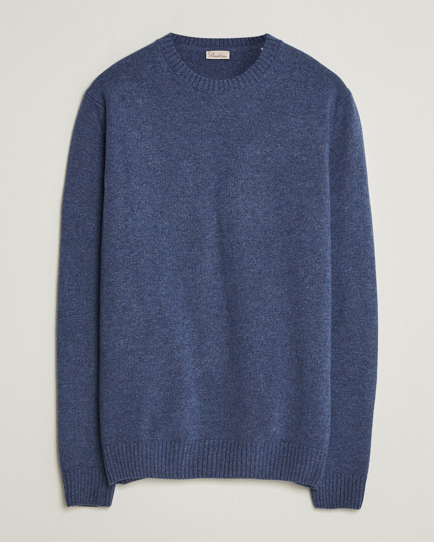 Mies | Puserot | Stenströms | Brushed Merino Crew Neck Blue
