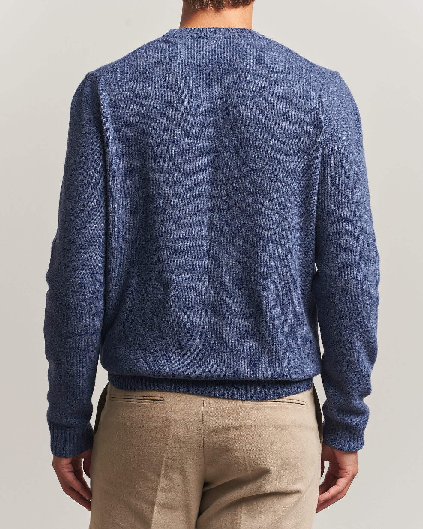 Mies | Puserot | Stenströms | Brushed Merino Crew Neck Blue